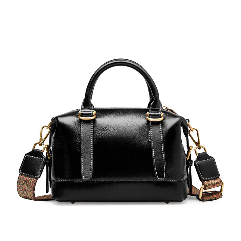 Genuine Calf Leather Boston Tote Bag