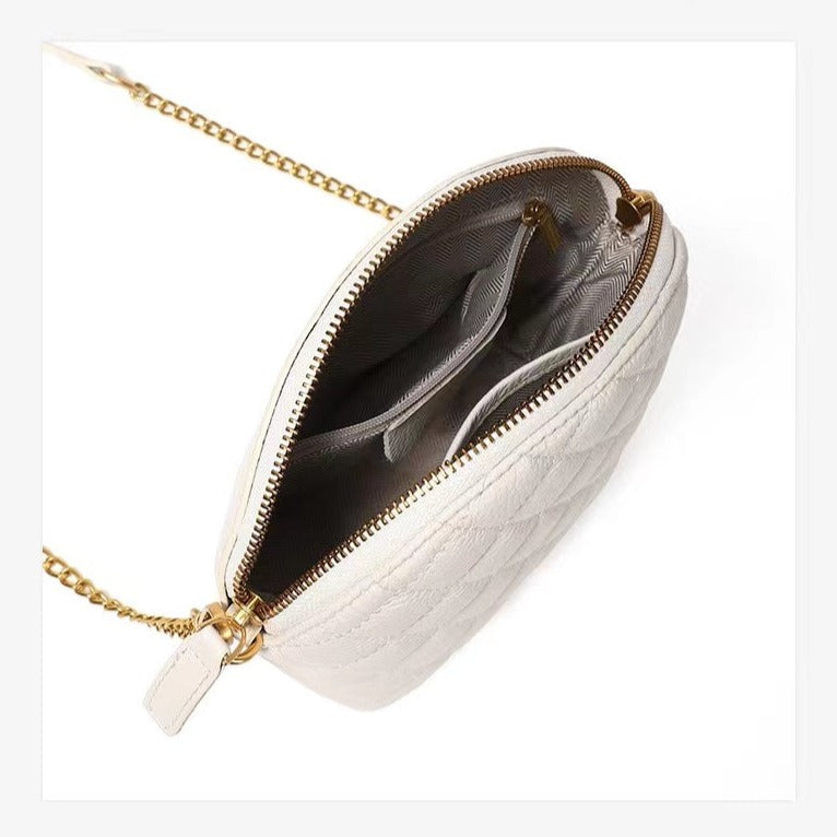 Calf Leathr Shell Crossbody Bag