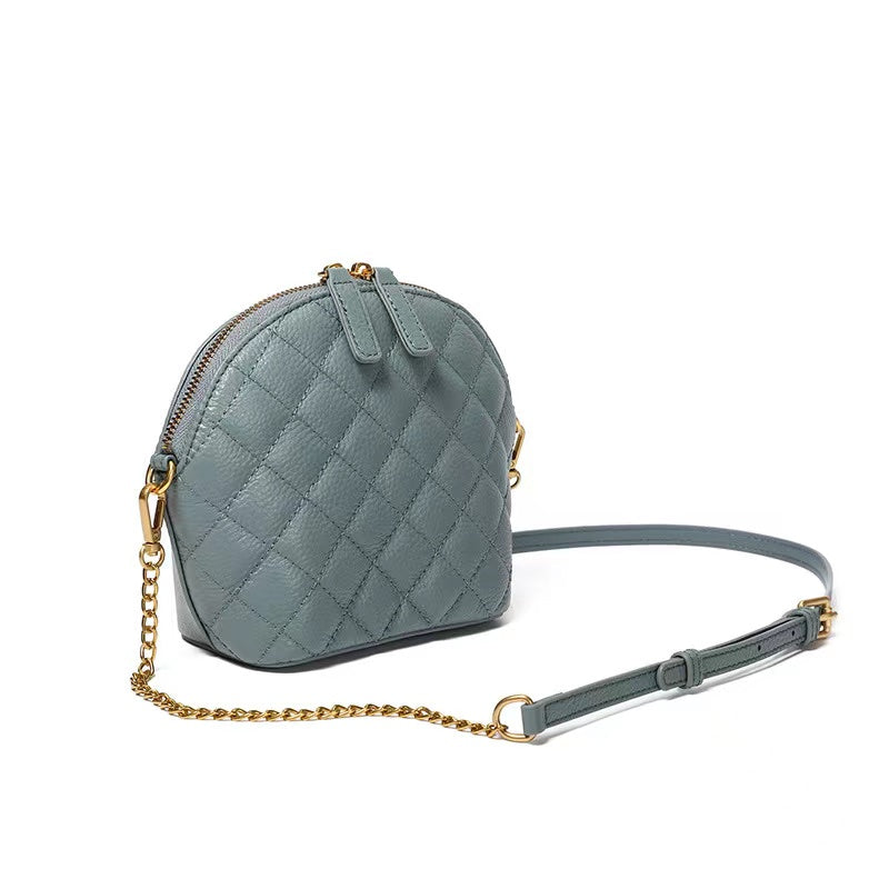 Calf Leathr Shell Crossbody Bag