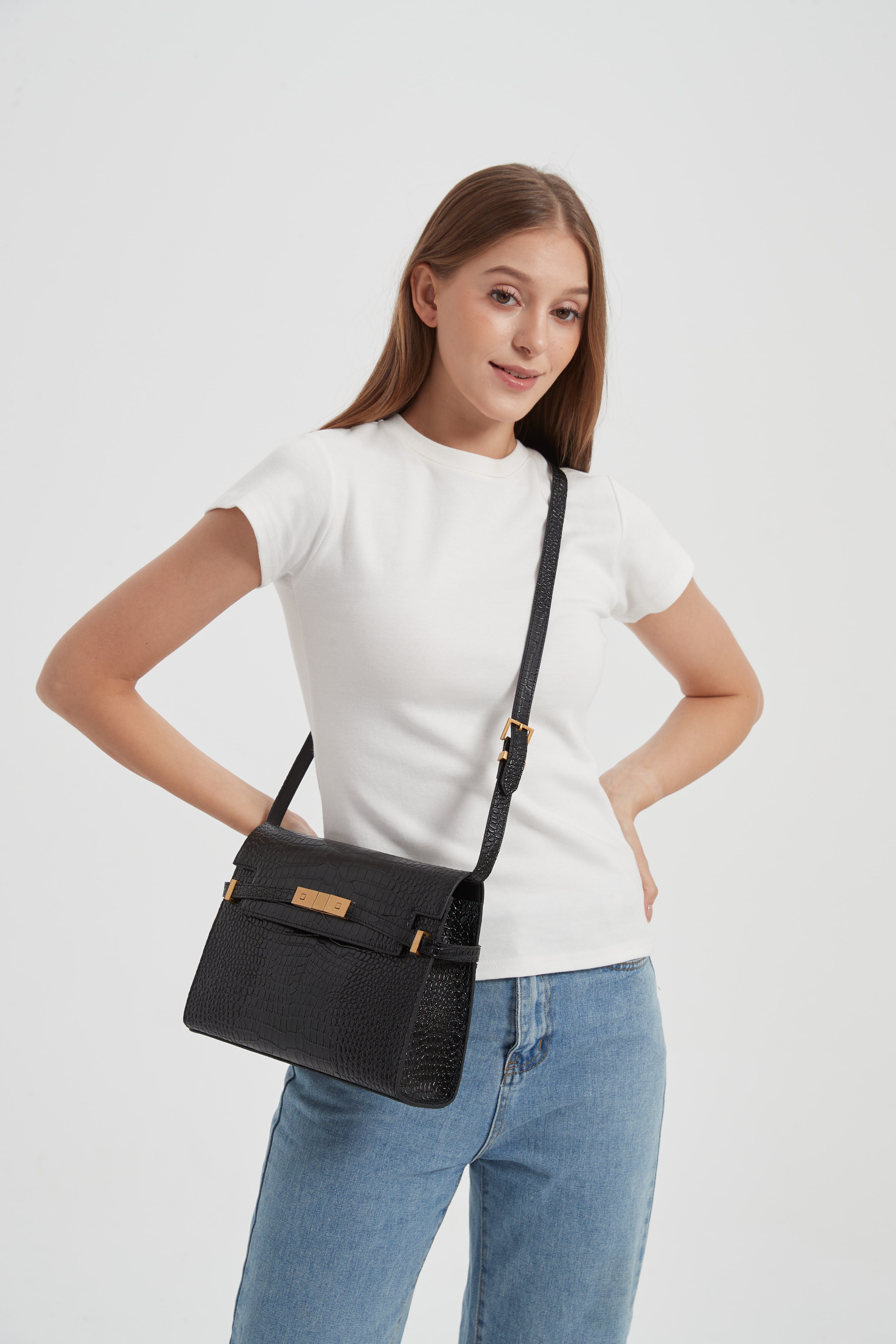 First Layer Cowhide Vedetta Crossbody Bag