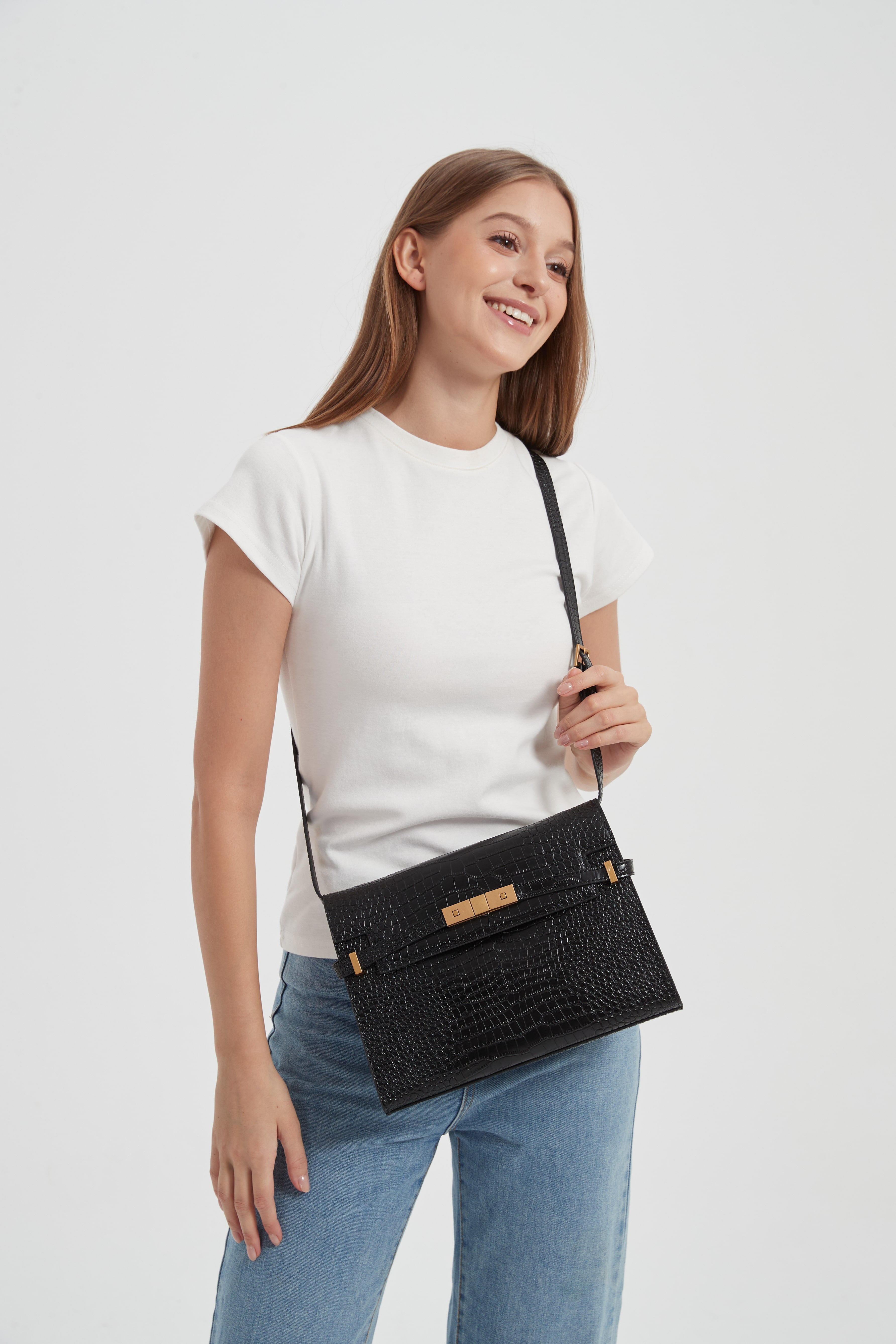 First Layer Cowhide Vedetta Crossbody Bag