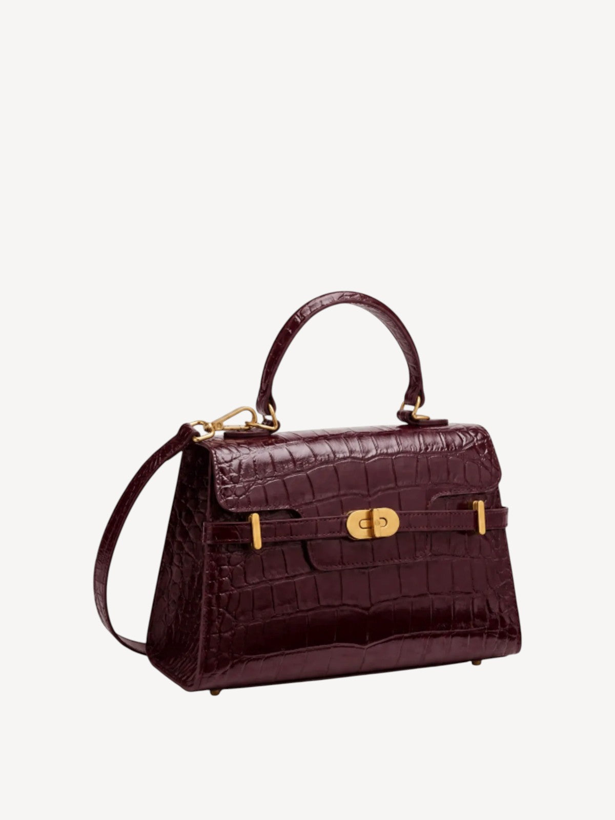 Kensington - Top Handle Burgundy Croc Embossed