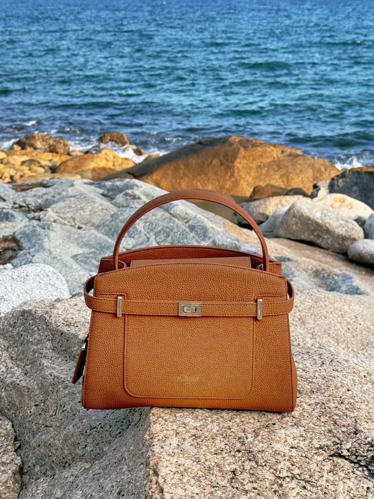 Manhattan Top Handle Bag - Biscuit