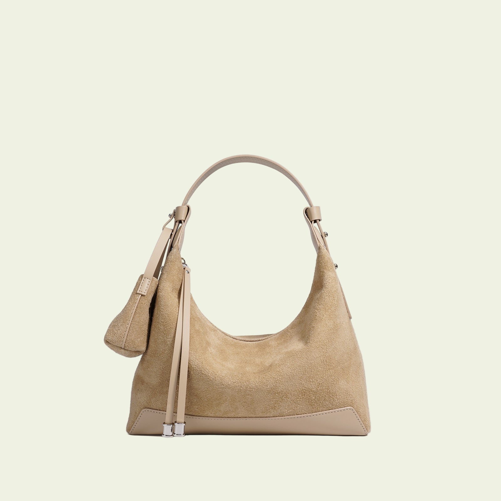 Suede Hobo/Tote - Sand