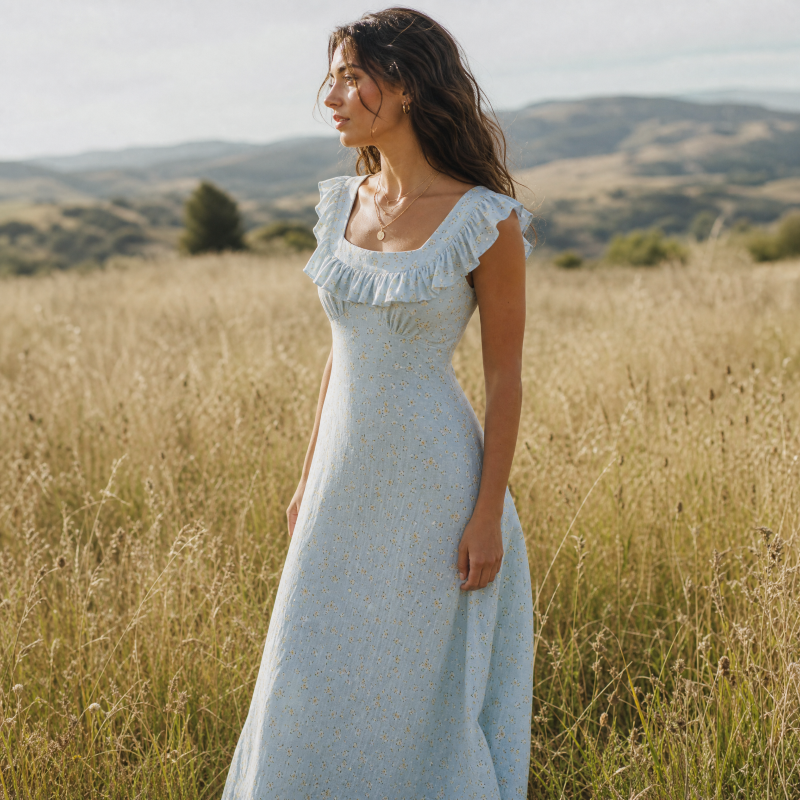 Blue Mist Floral Dress
