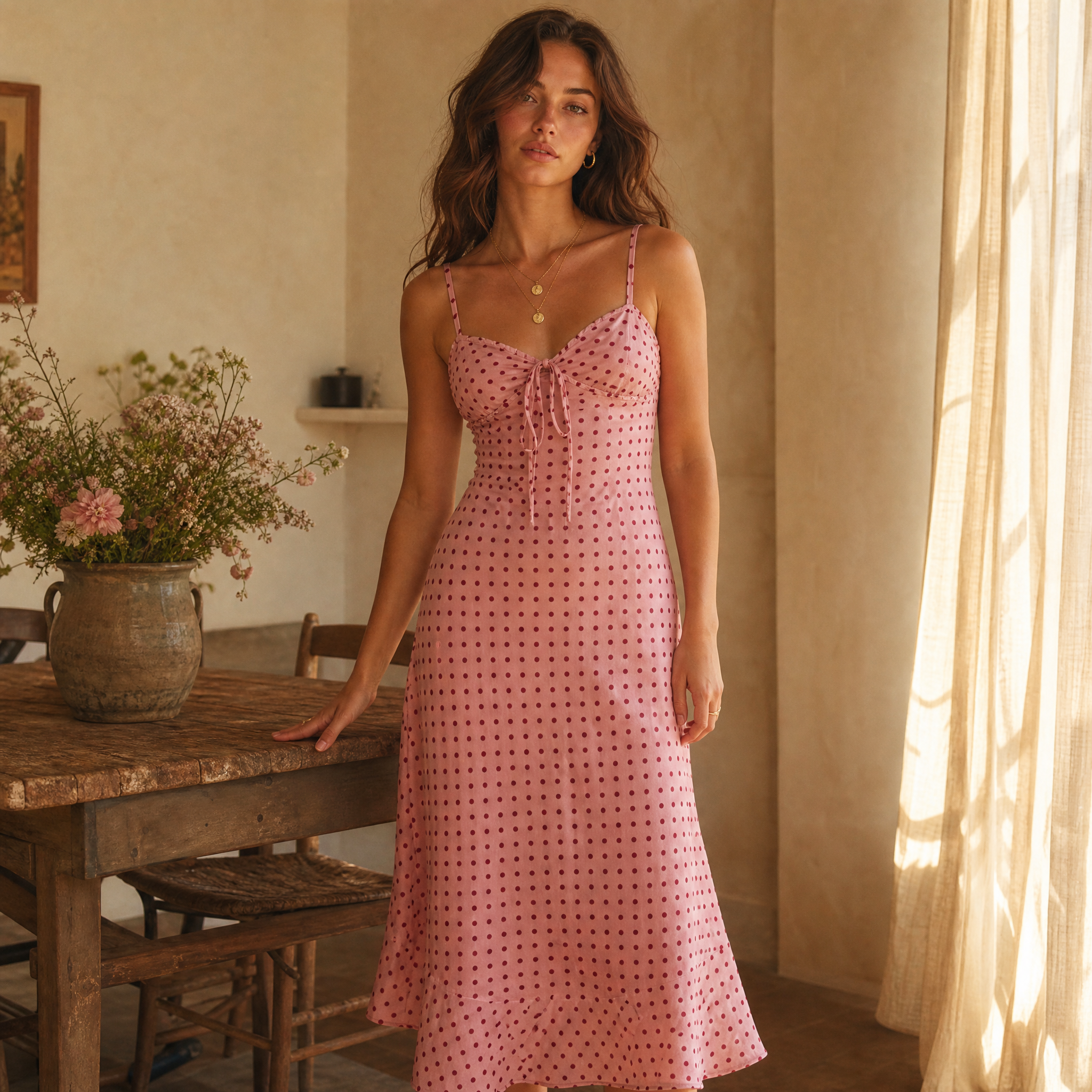 Polka Dot Midi Dress