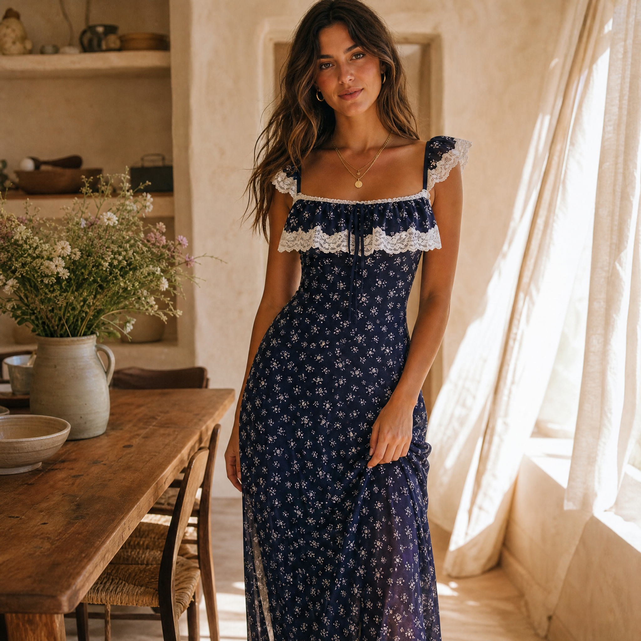 Floral Lace Maxi Dress