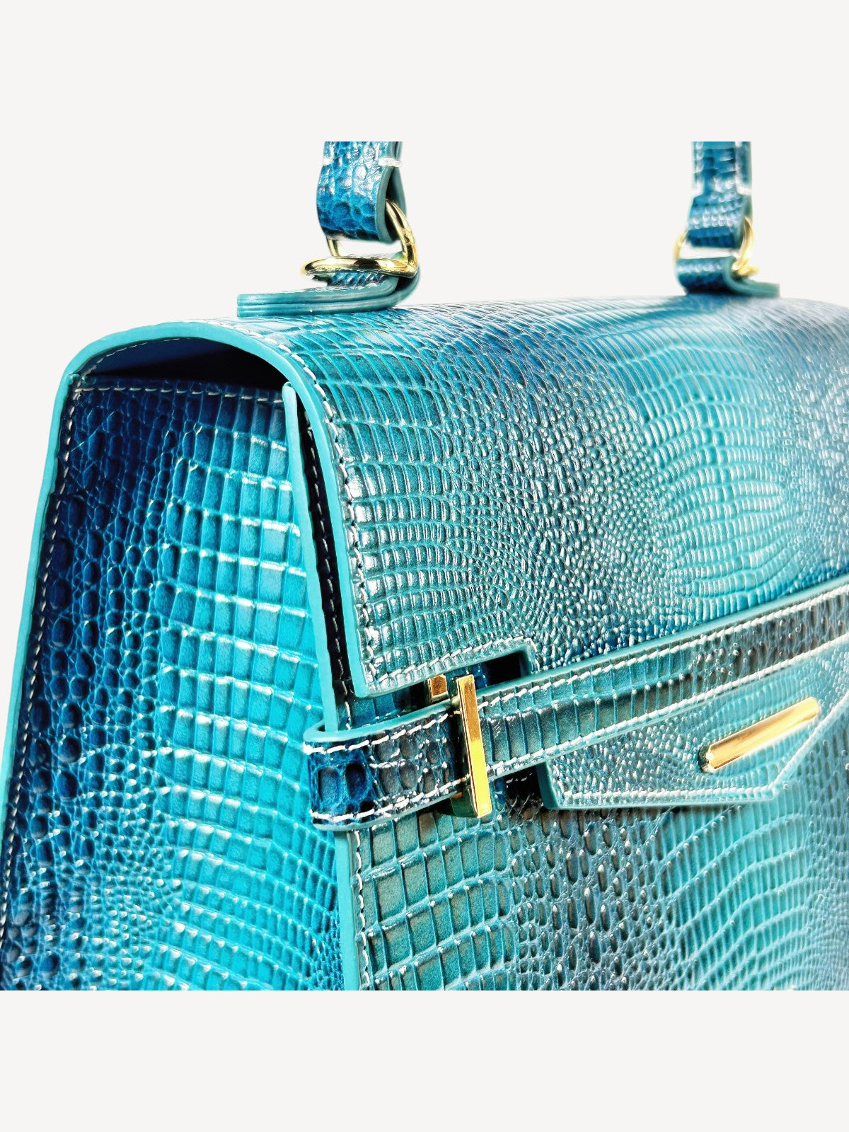 "Mi" Midi Top Handle - Croc Embossed