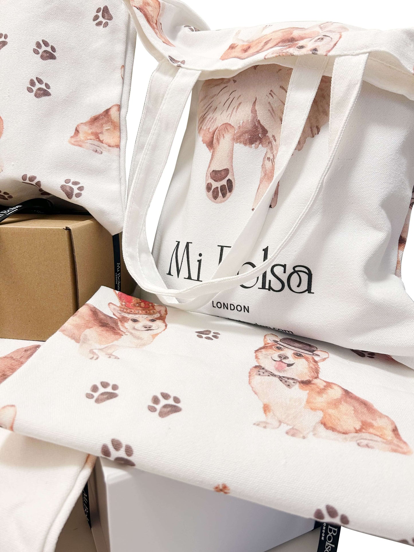 Mi Bolsa London Corgi Canva Bag