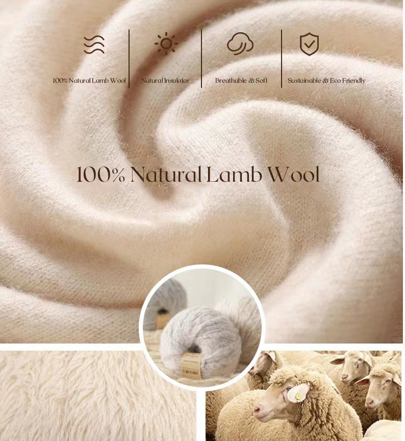 100% Lamb Wool Coral  Blanket