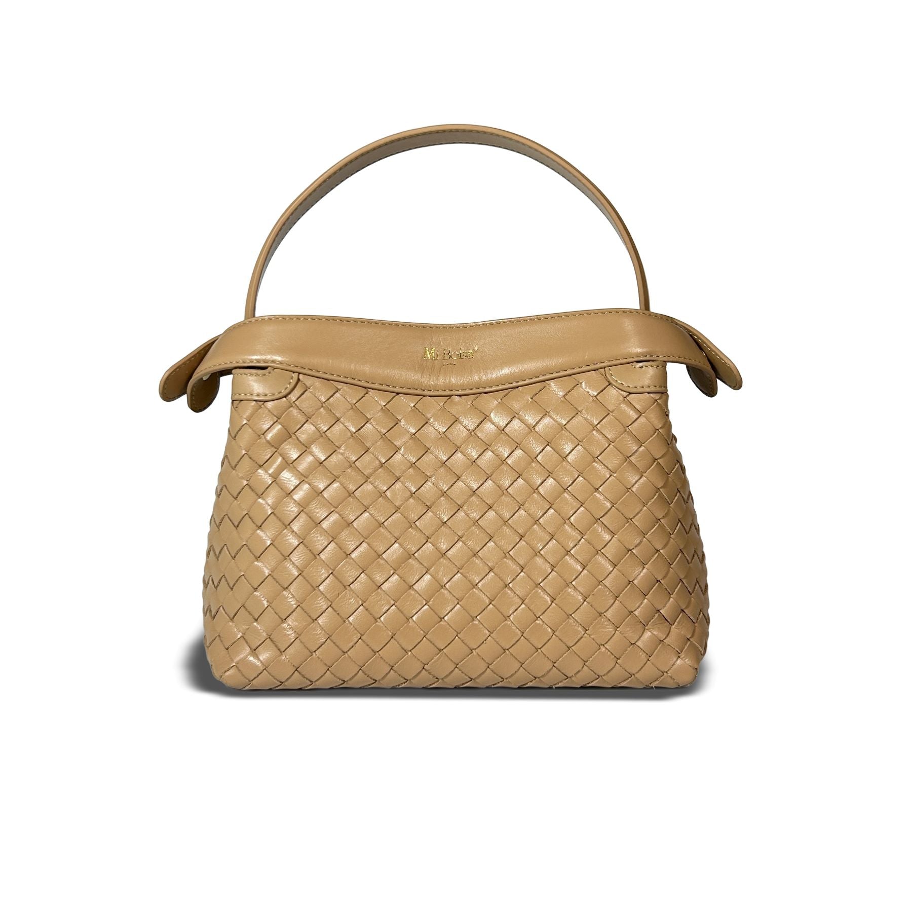 Florence Top Handle Woven Bag - Caramel