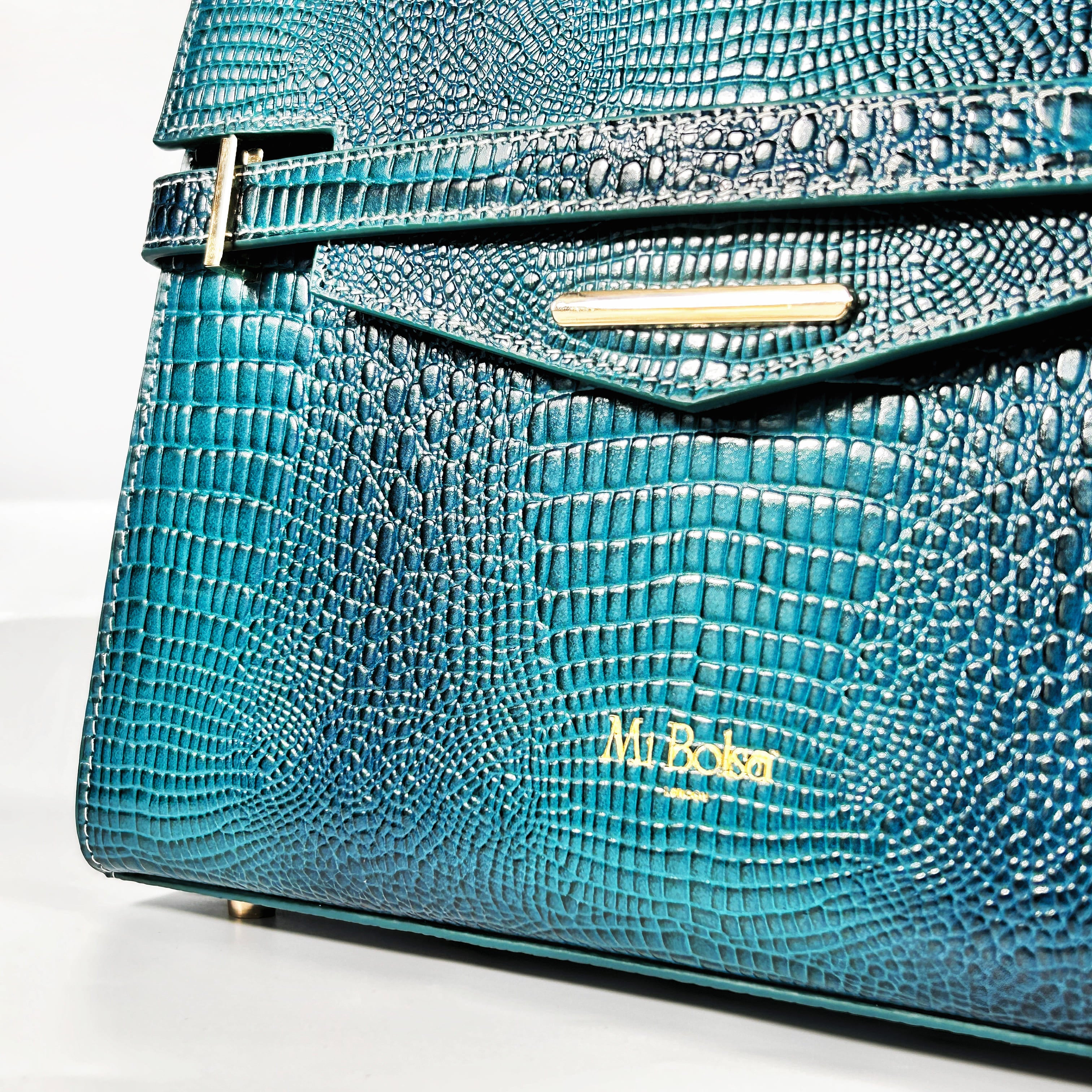 "Mi" Midi Top Handle - Croc Embossed