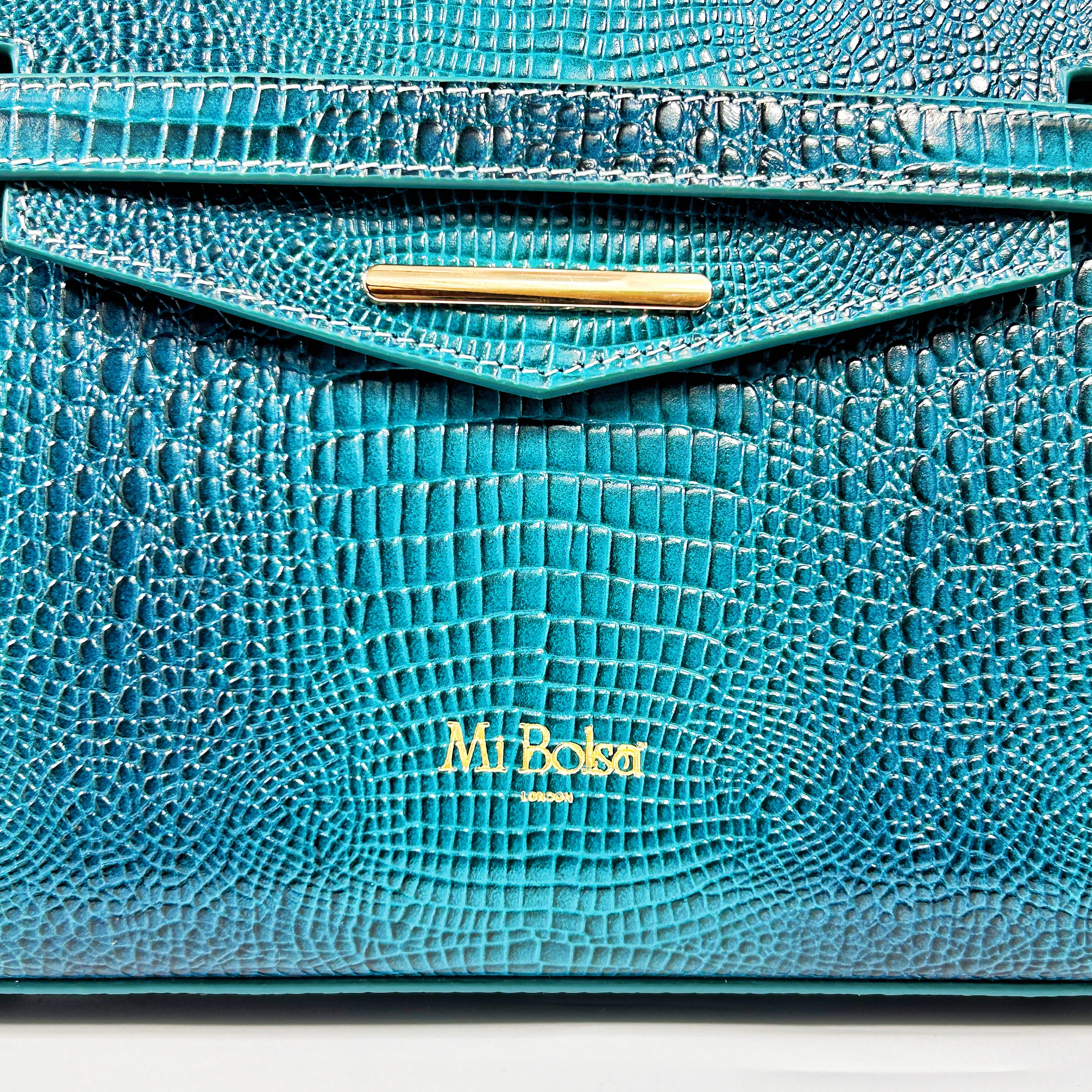 "Mi" Midi Top Handle - Croc Embossed