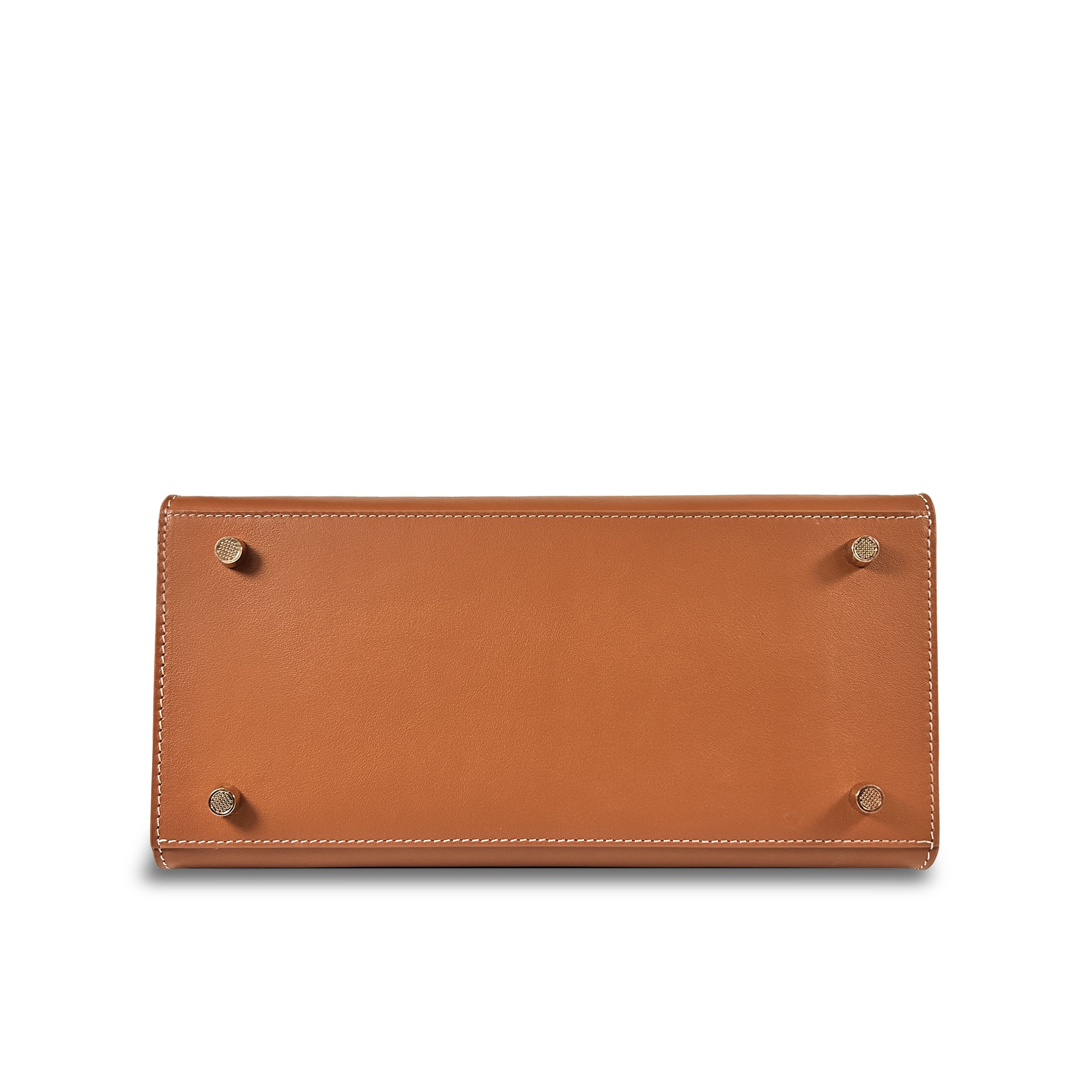 "Mi" Midi Top Handle - Caramel with Grey Strap