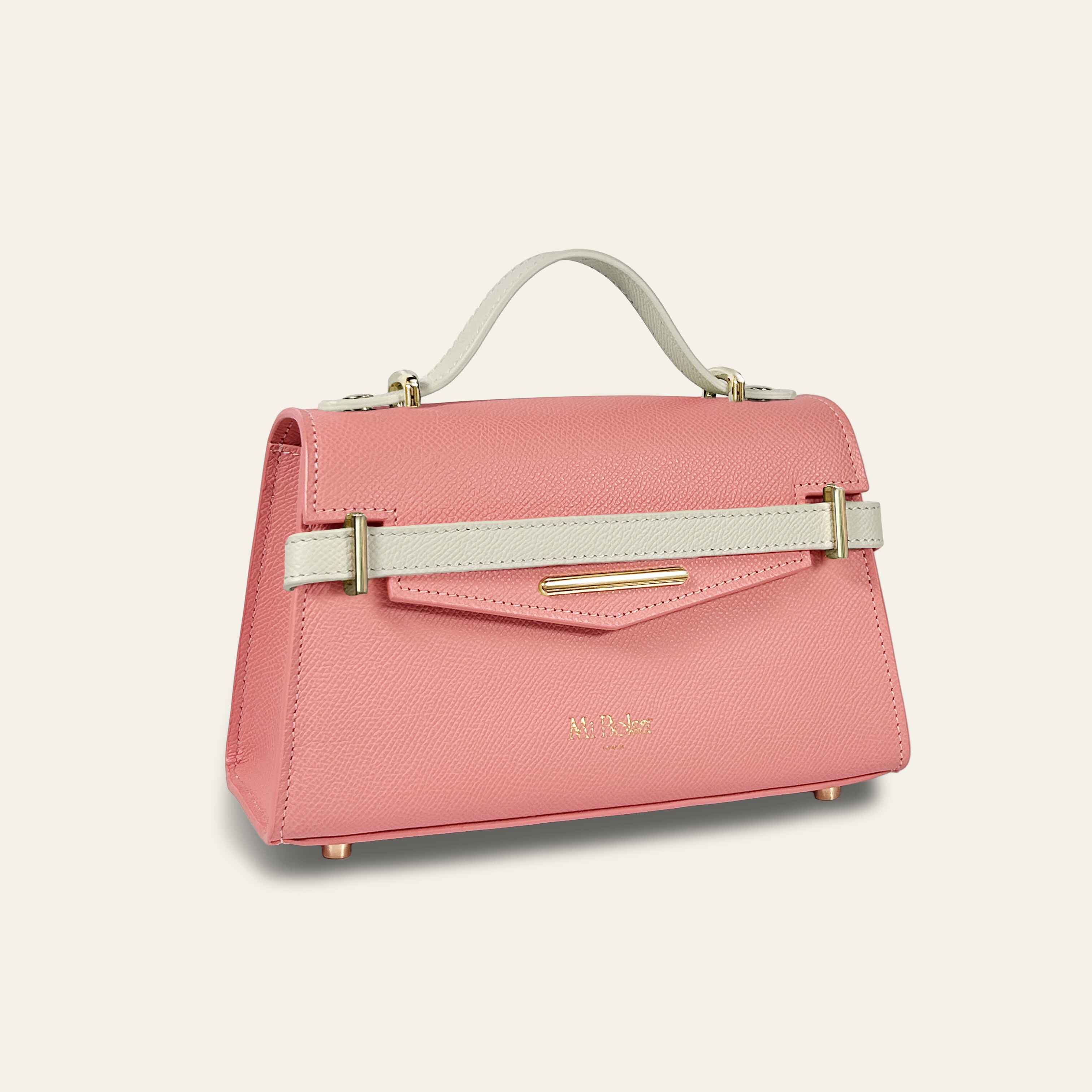 "Mi" Top Handle - Pink with White Handle/Strap