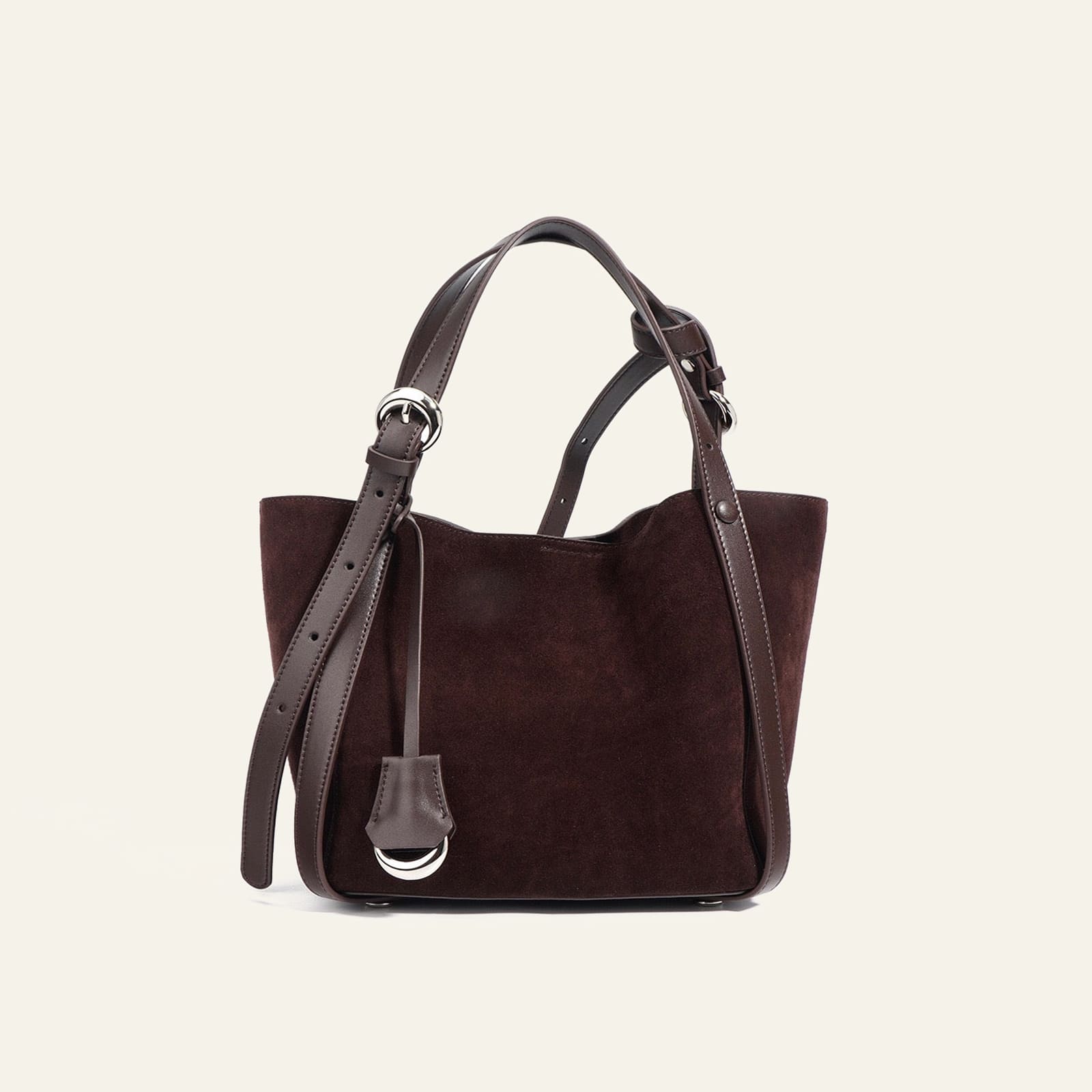 Suede Basket Bag - Coffee