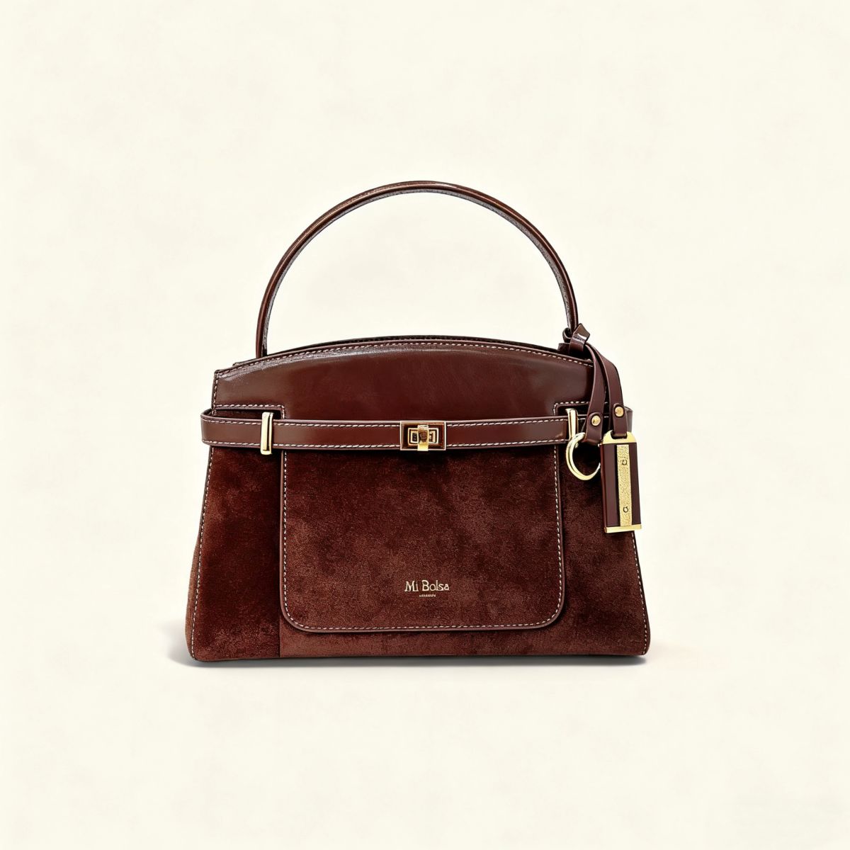 Manhattan Top Handle - Coffee Suede