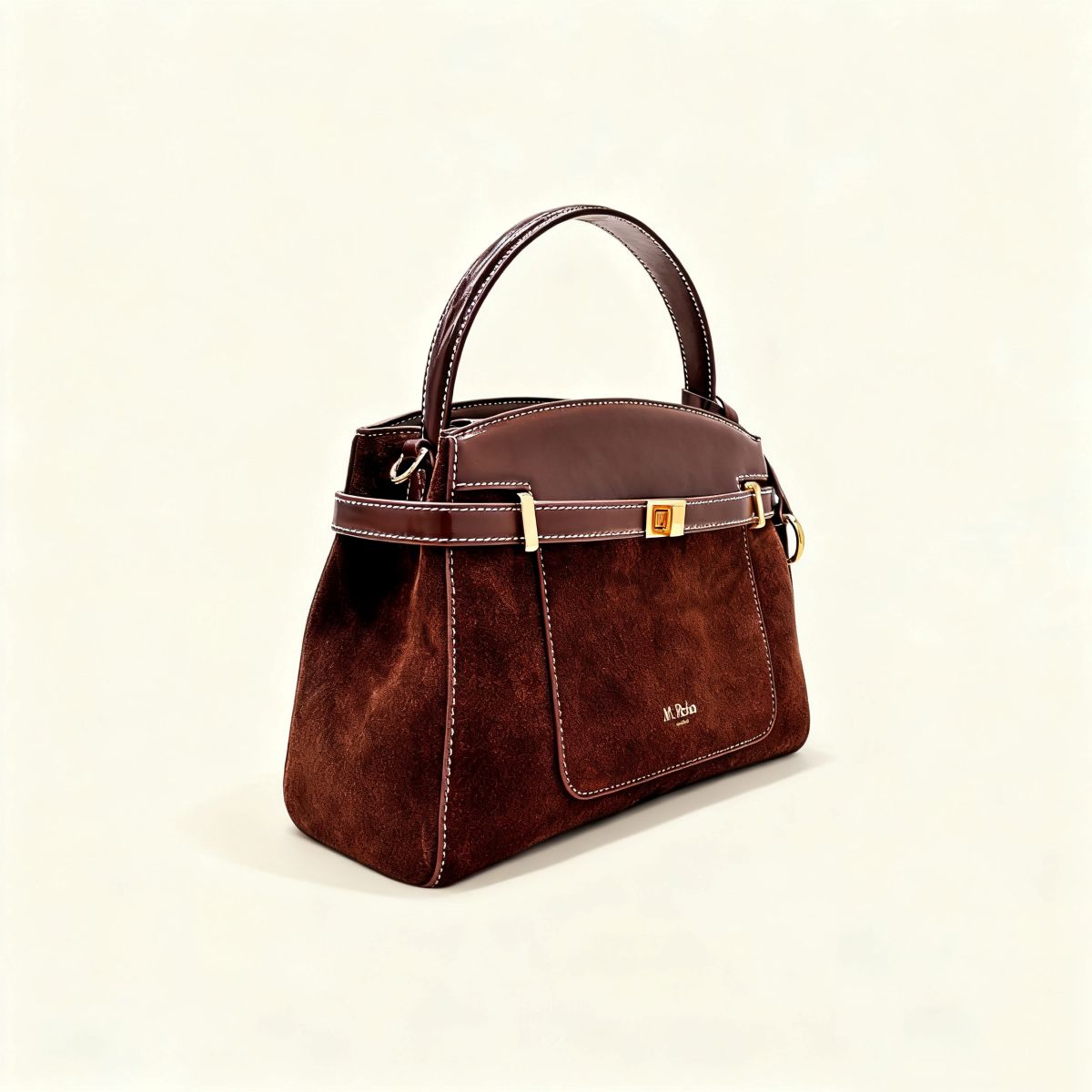 Manhattan Top Handle - Coffee Suede