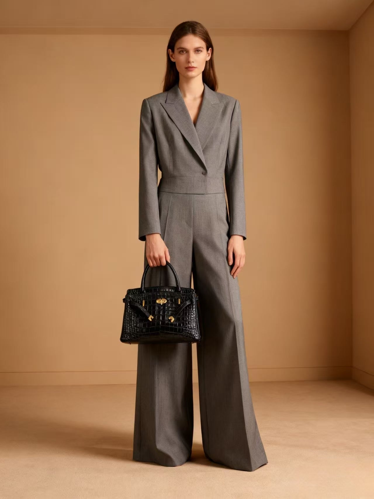 Kensington - Top Handle in Croc Embossed