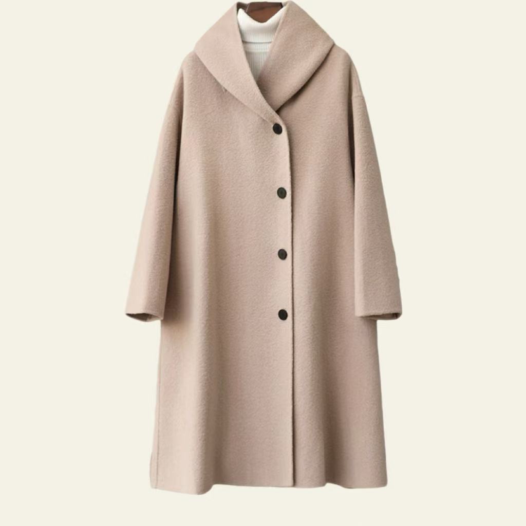 Cashmere Wool Blend Long Coat