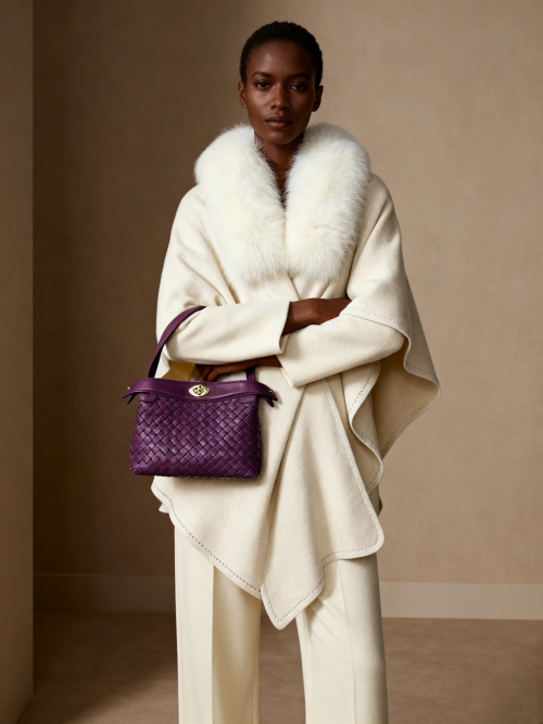 Florence Top Handle Woven Bag - Burgundy