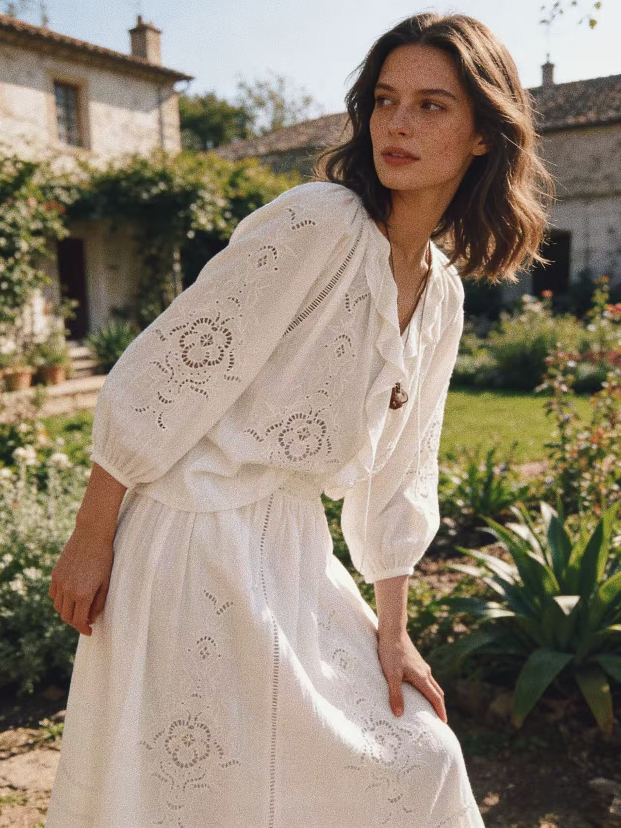 Rose Embroidery Dress Set