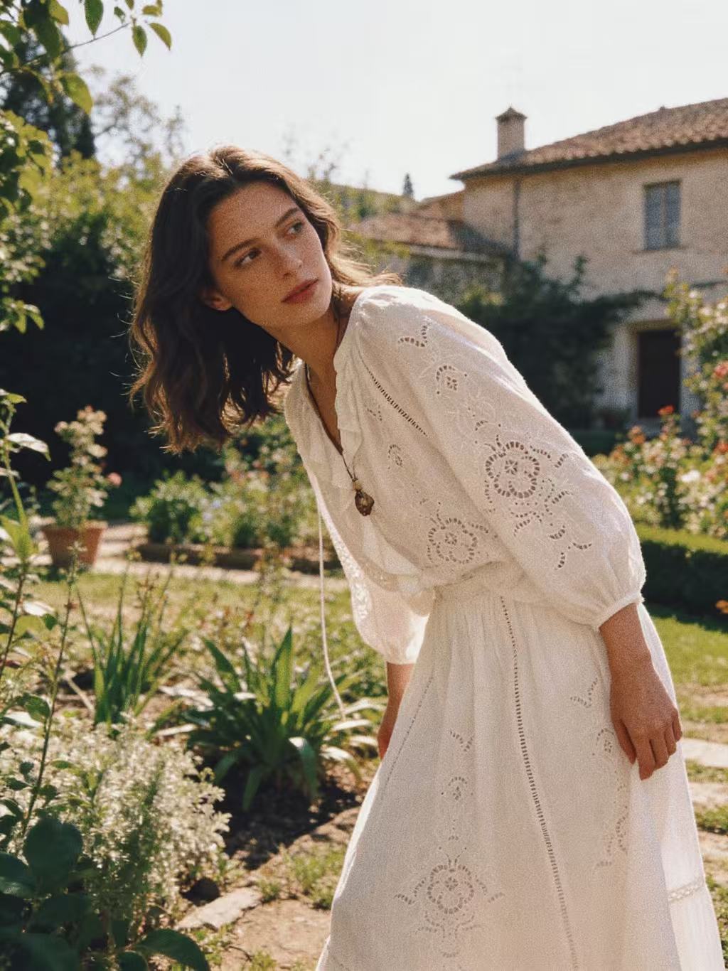 Rose Embroidery Dress Set