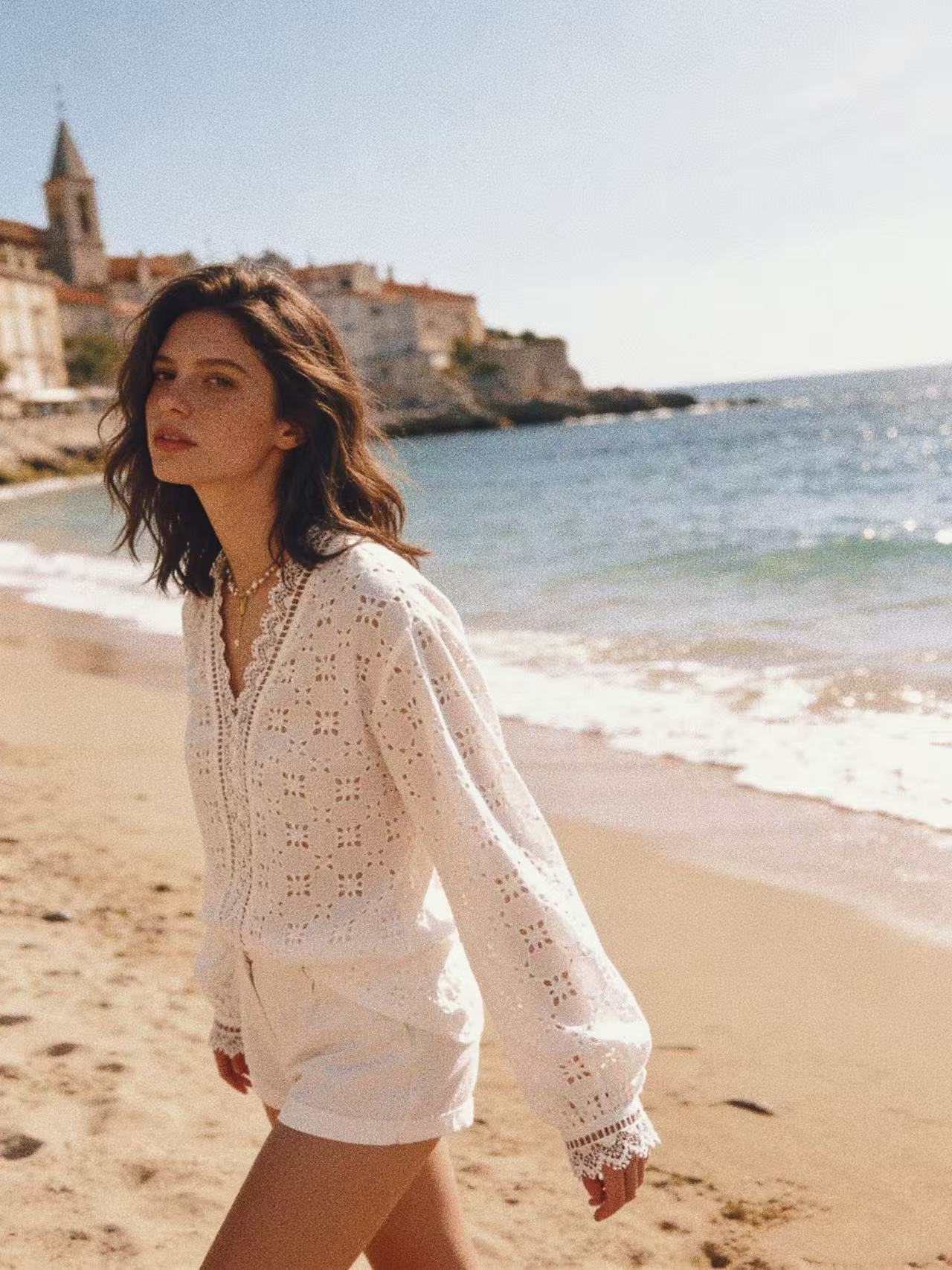 Lace V Neck Shirt
