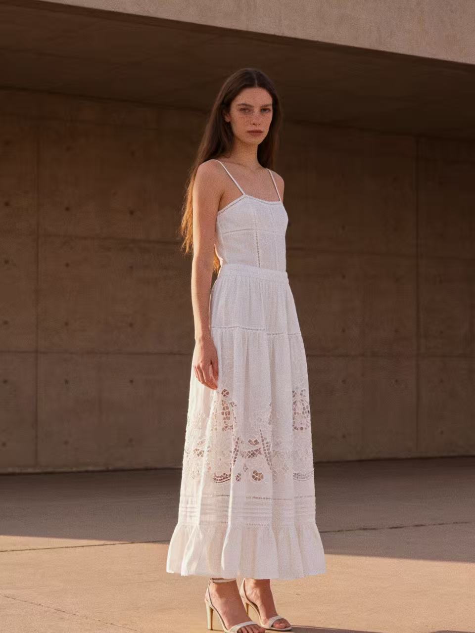 Flora Embroidery 2-Piece Dress Set