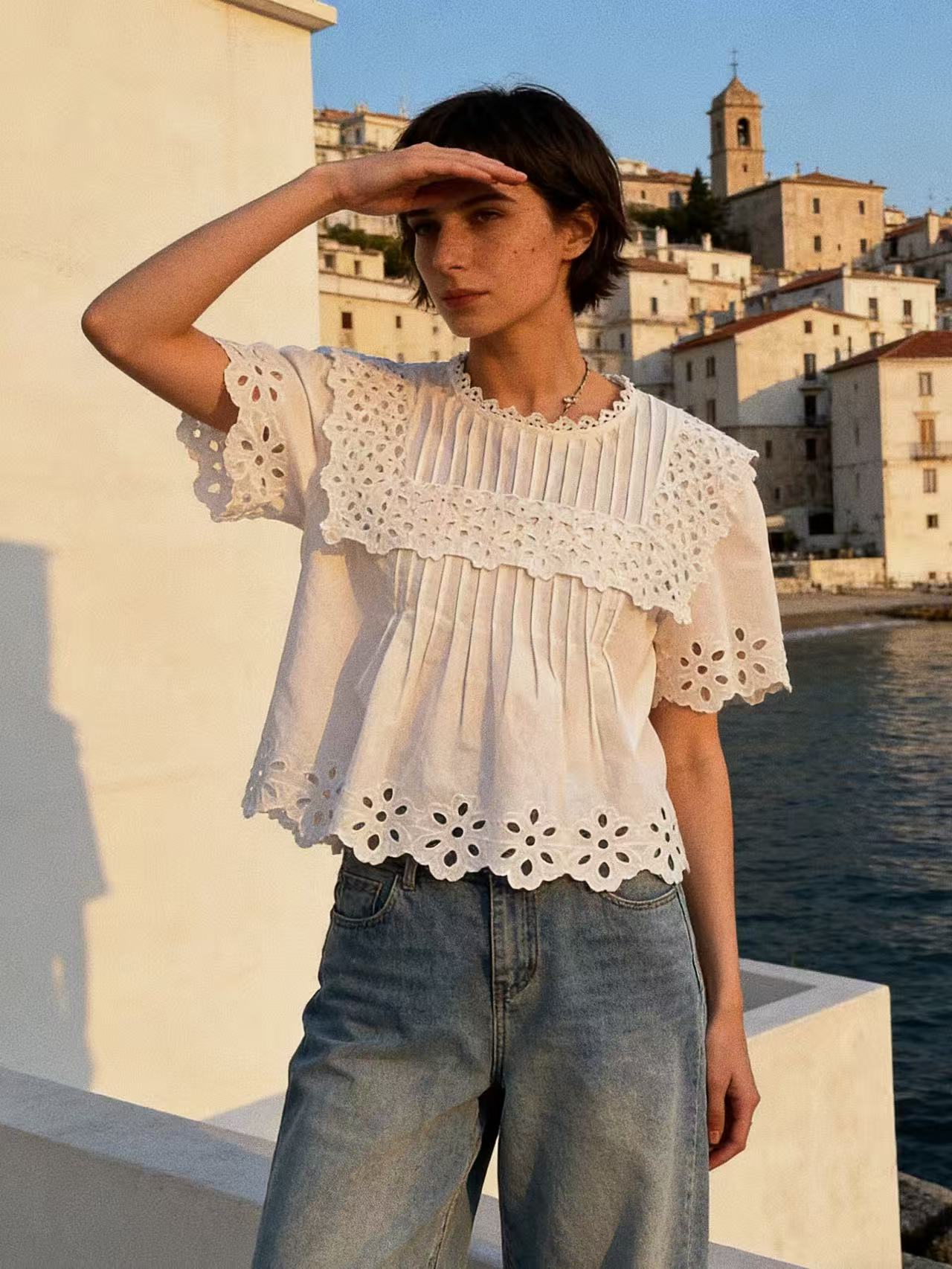 Sakura Embroidery Shirt