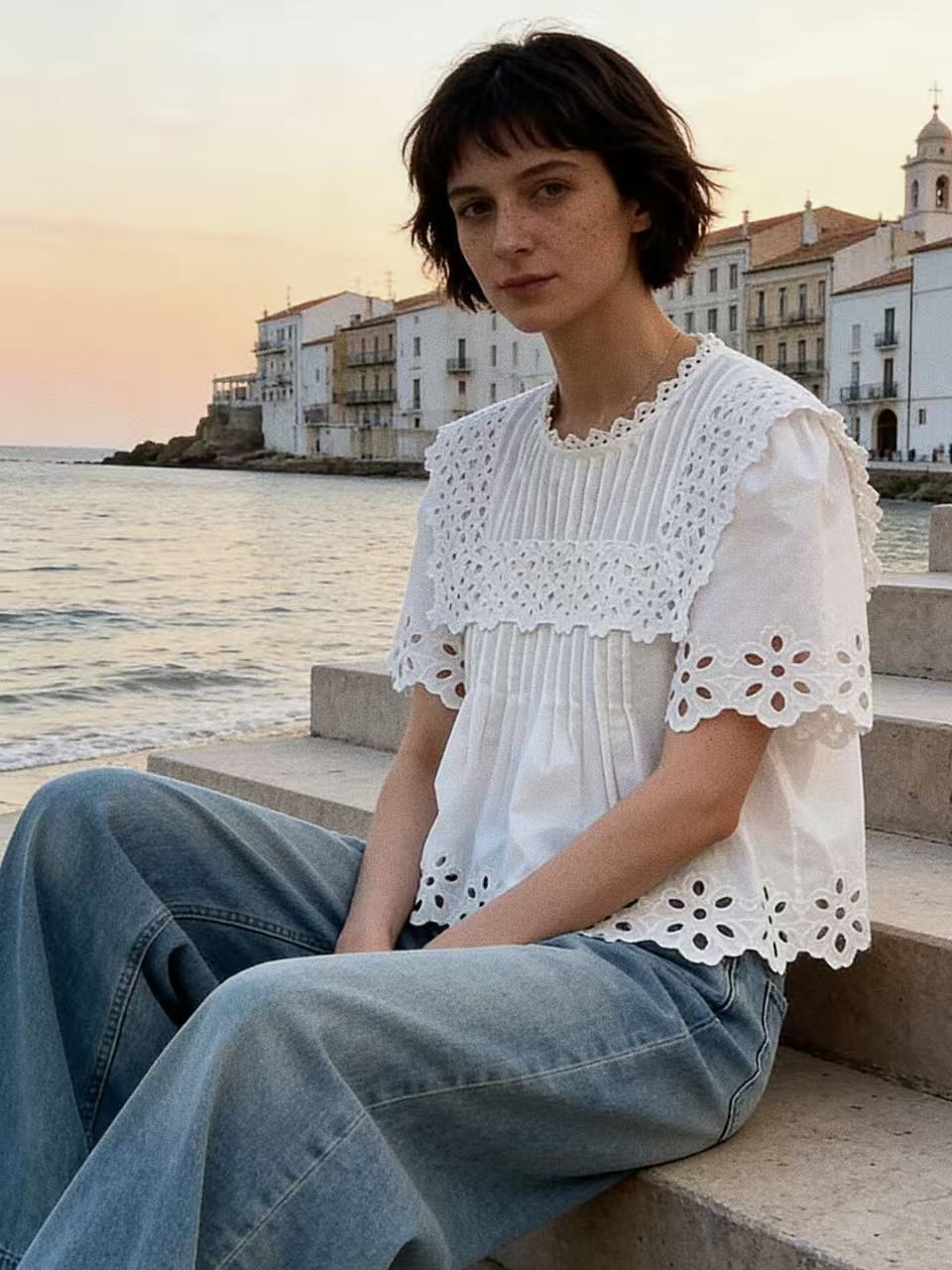 Sakura Embroidery Shirt