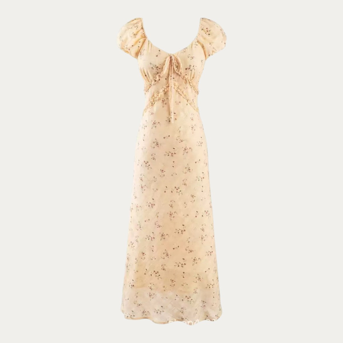 Floral Puff Sleeve Midi Dress