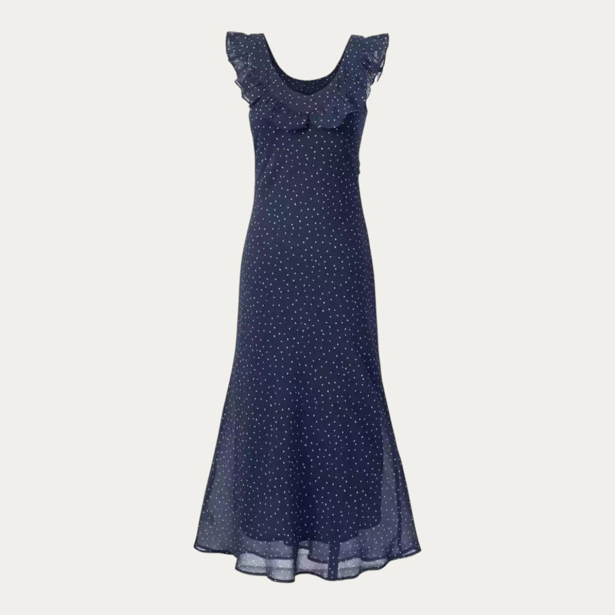 Polka Dot Ruffle Midi Dress