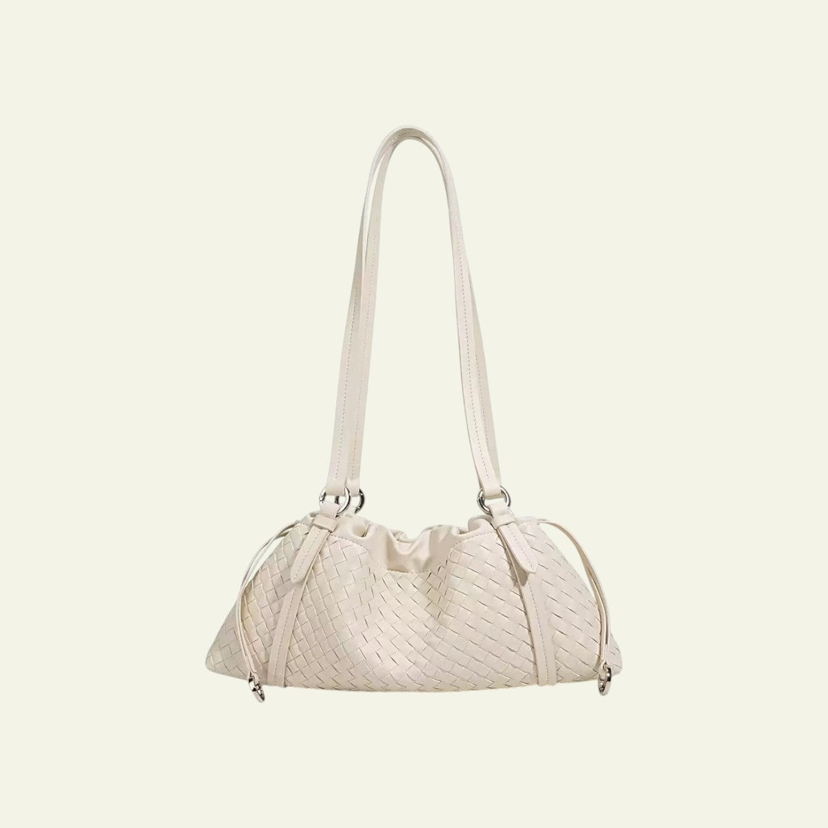Woven Shoulder Bag - Milk Tea