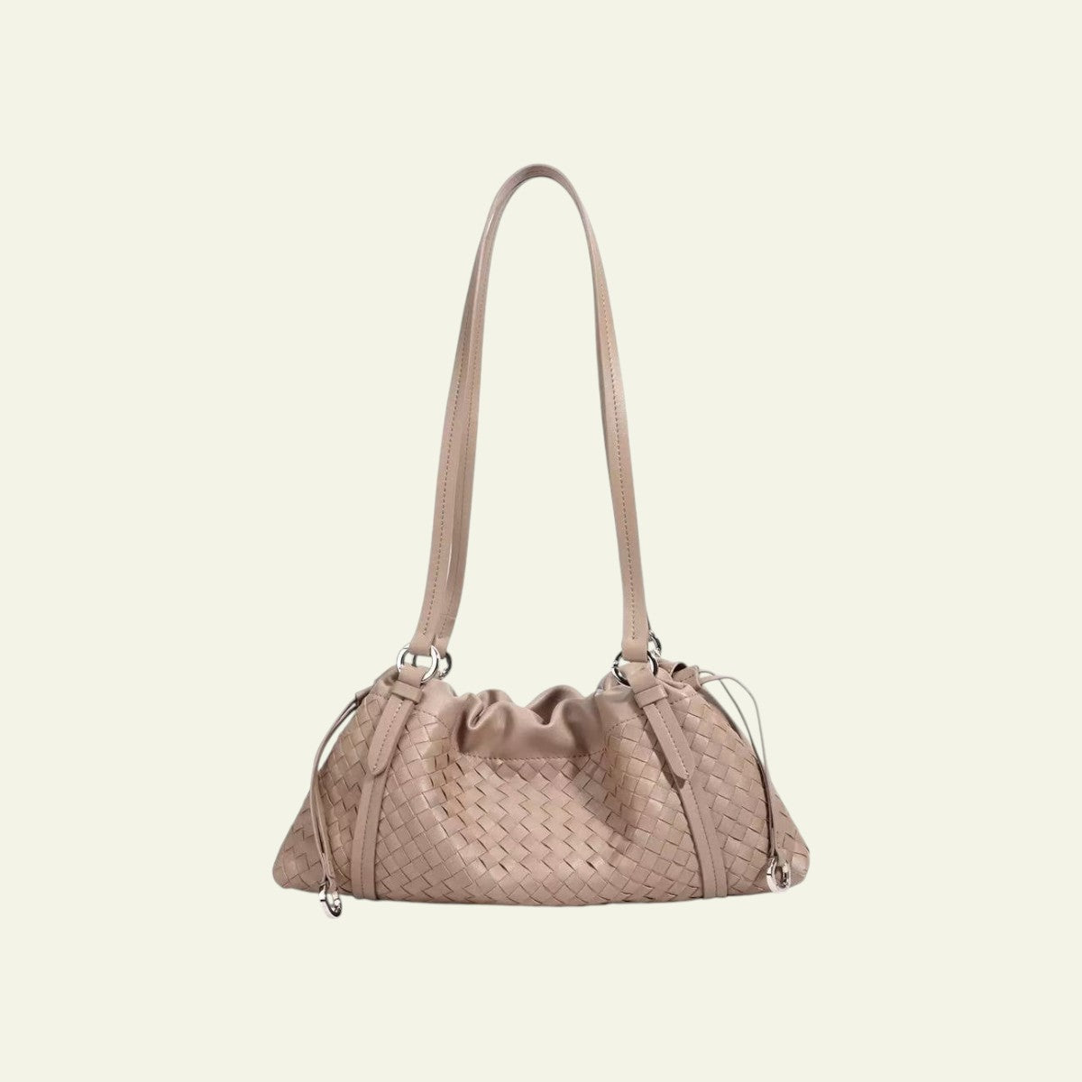 Woven Shoulder Bag - Milk Tea