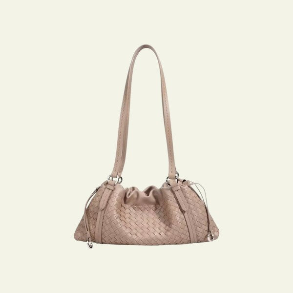 Woven Shoulder Bag - Milk Tea