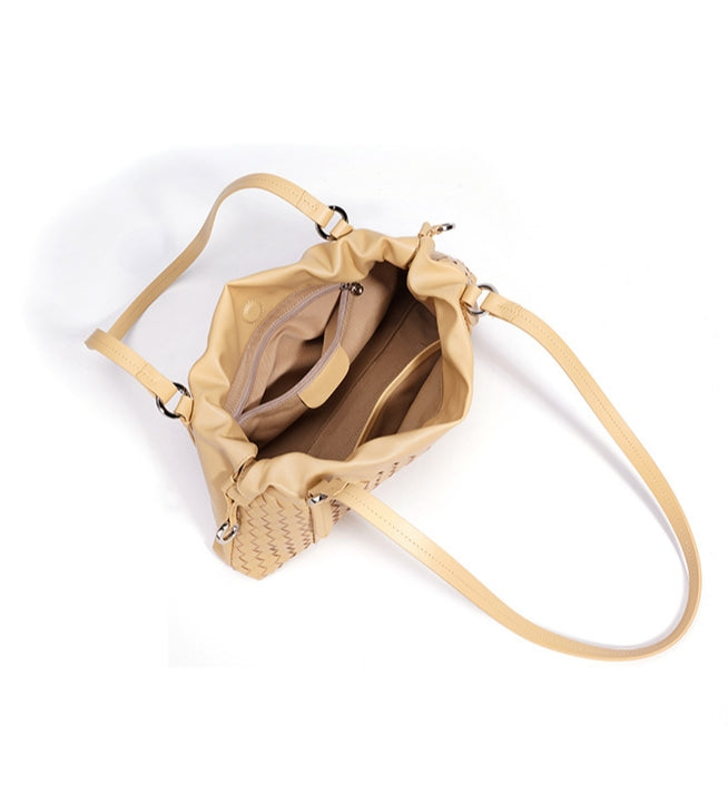 Woven Shoulder Bag - Light Yellow