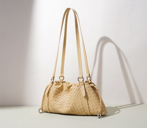 Woven Shoulder Bag - Light Yellow