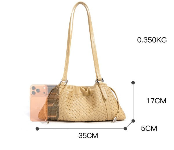 Woven Shoulder Bag - Light Yellow