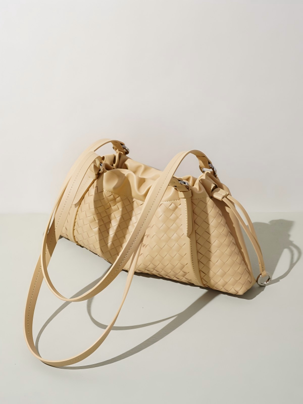 Woven Shoulder Bag - Light Yellow