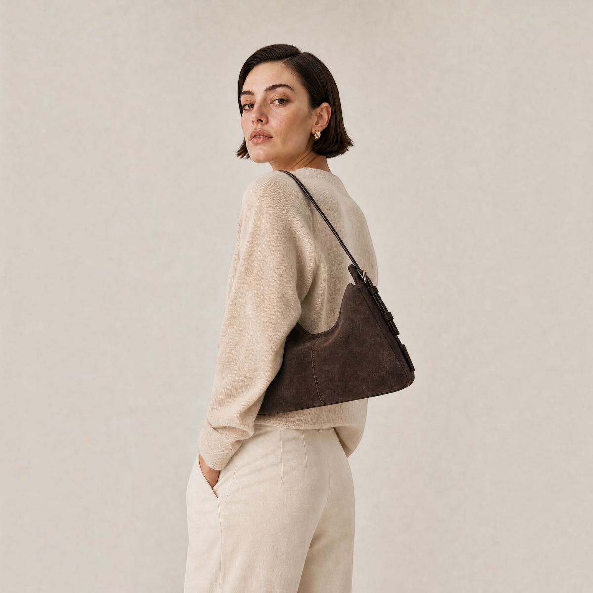Madolyn Shoulder - Suede Mocha