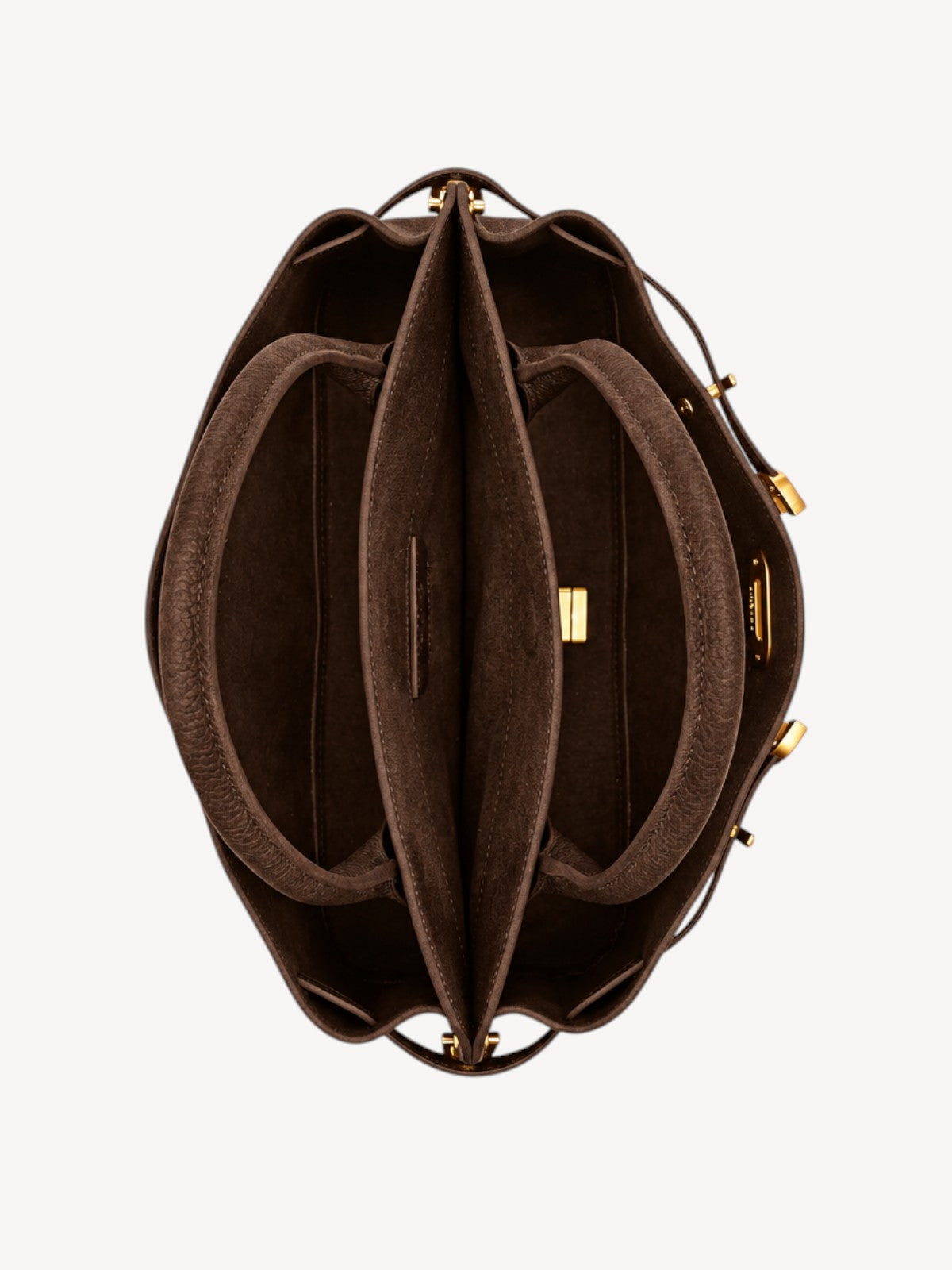 Kensington - Top Handle in Brown Suede