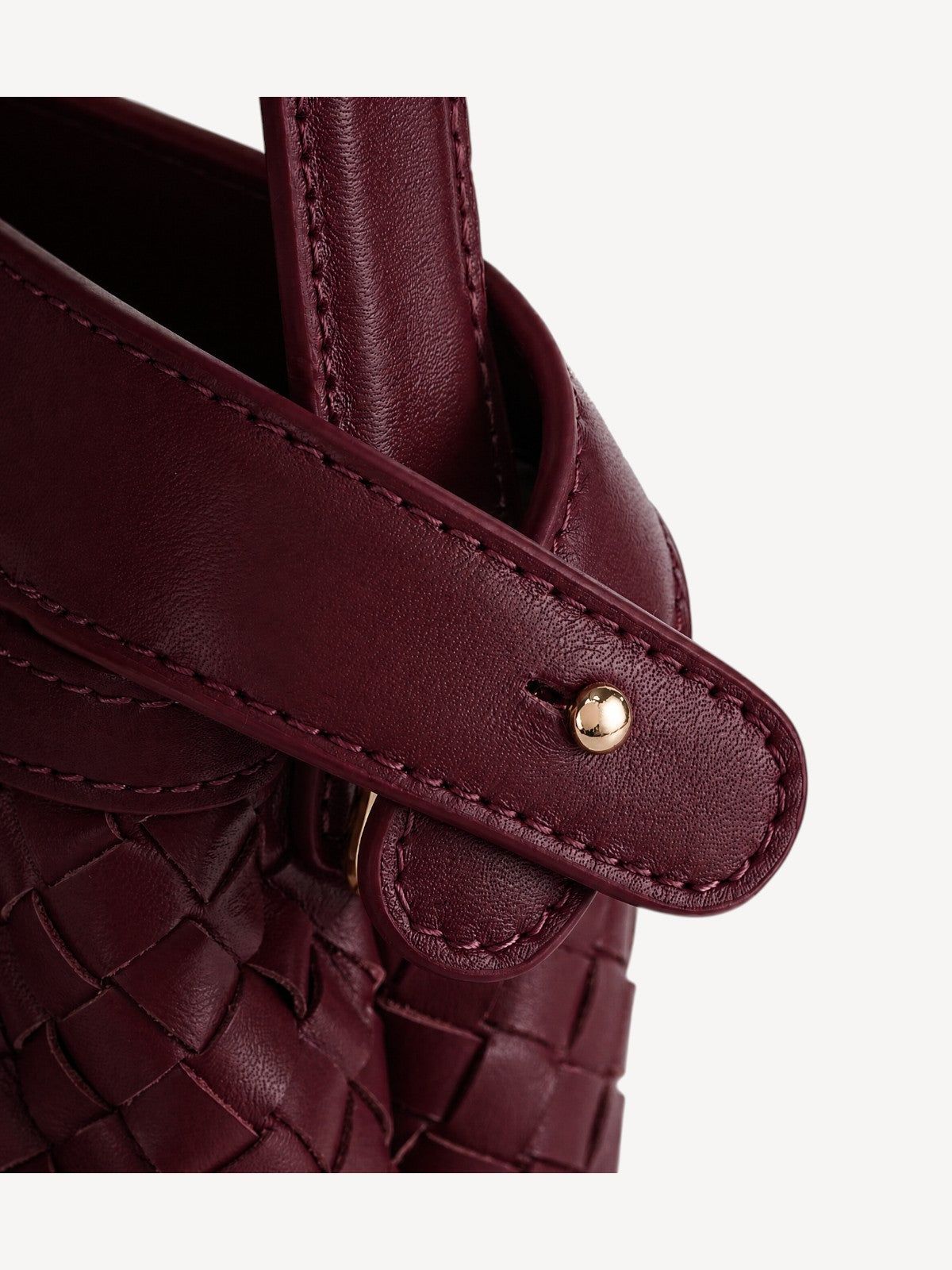 Florence Top Handle Woven Bag - Burgundy