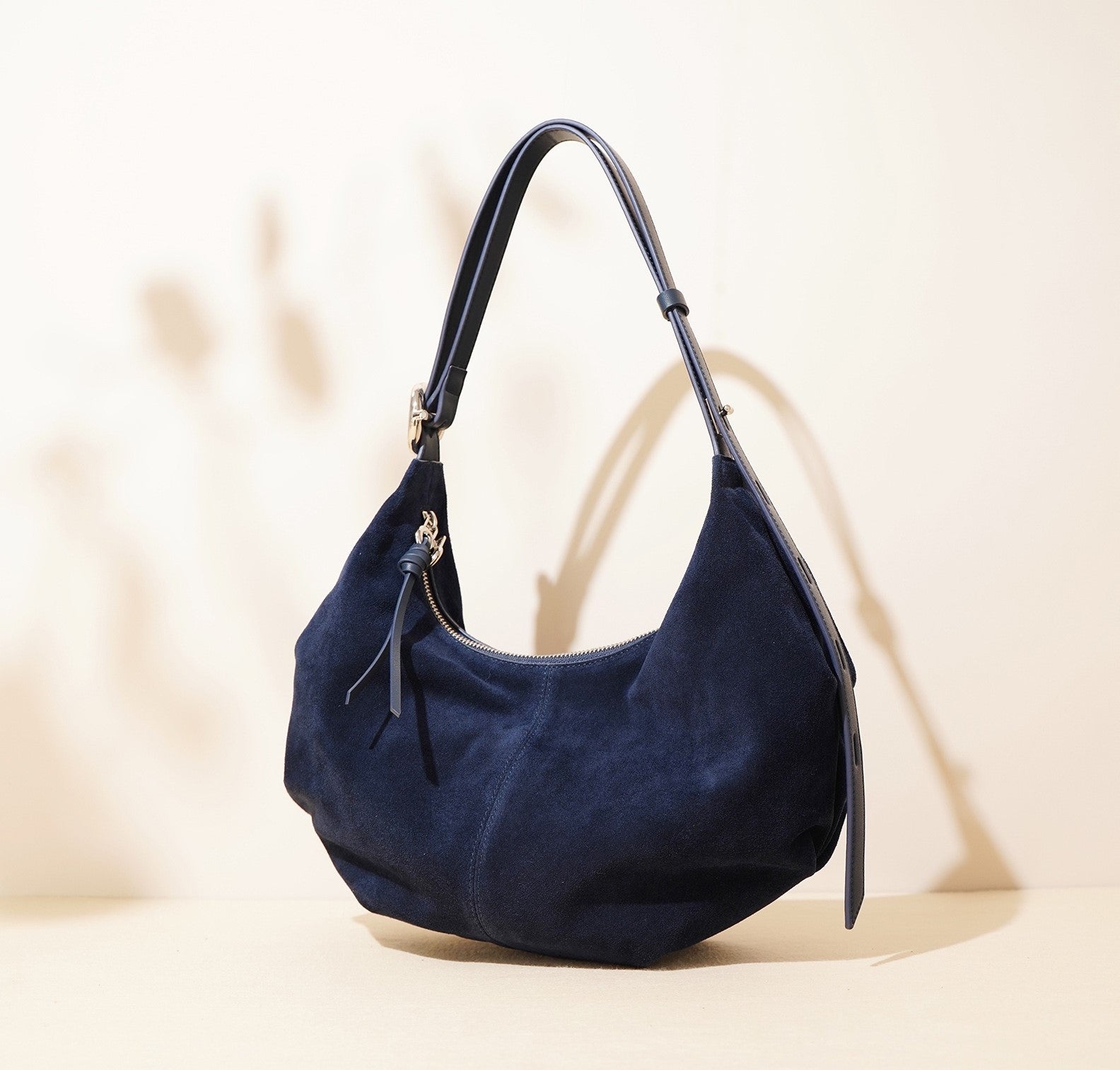 Suede Shoulder Bag - Blue