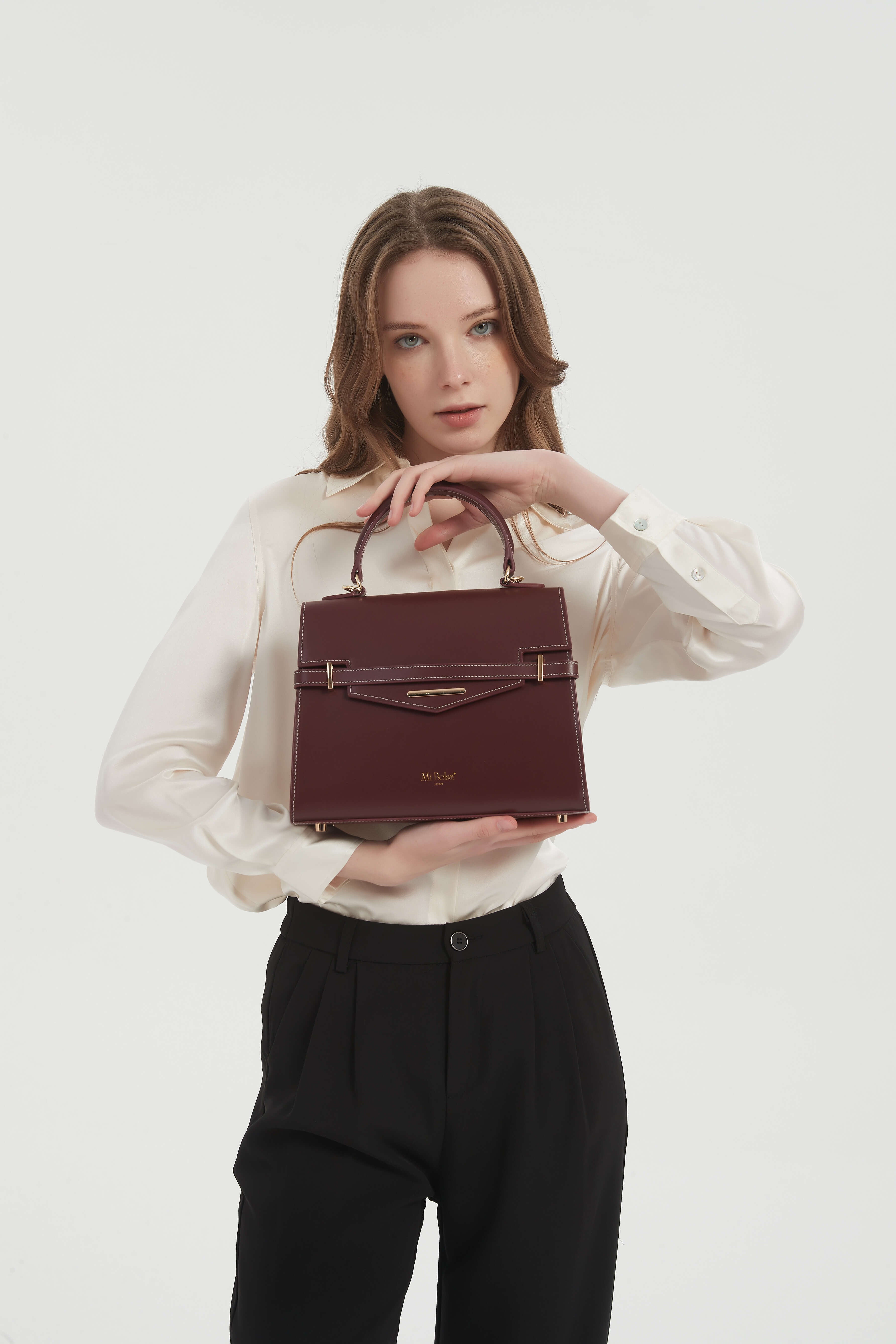 "Mi" Midi Top Handle -Burgundy