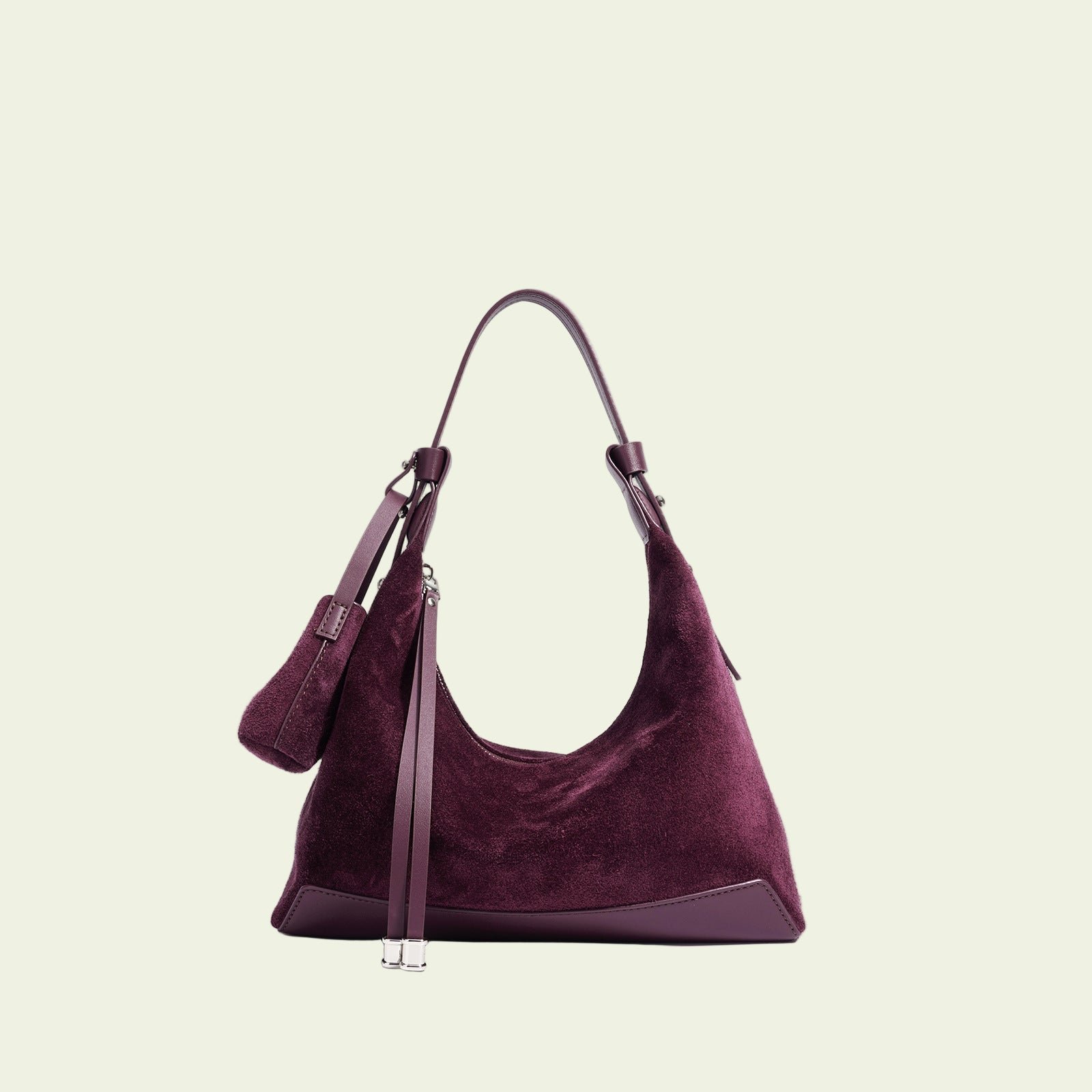 Suede Hobo/Tote - Purple