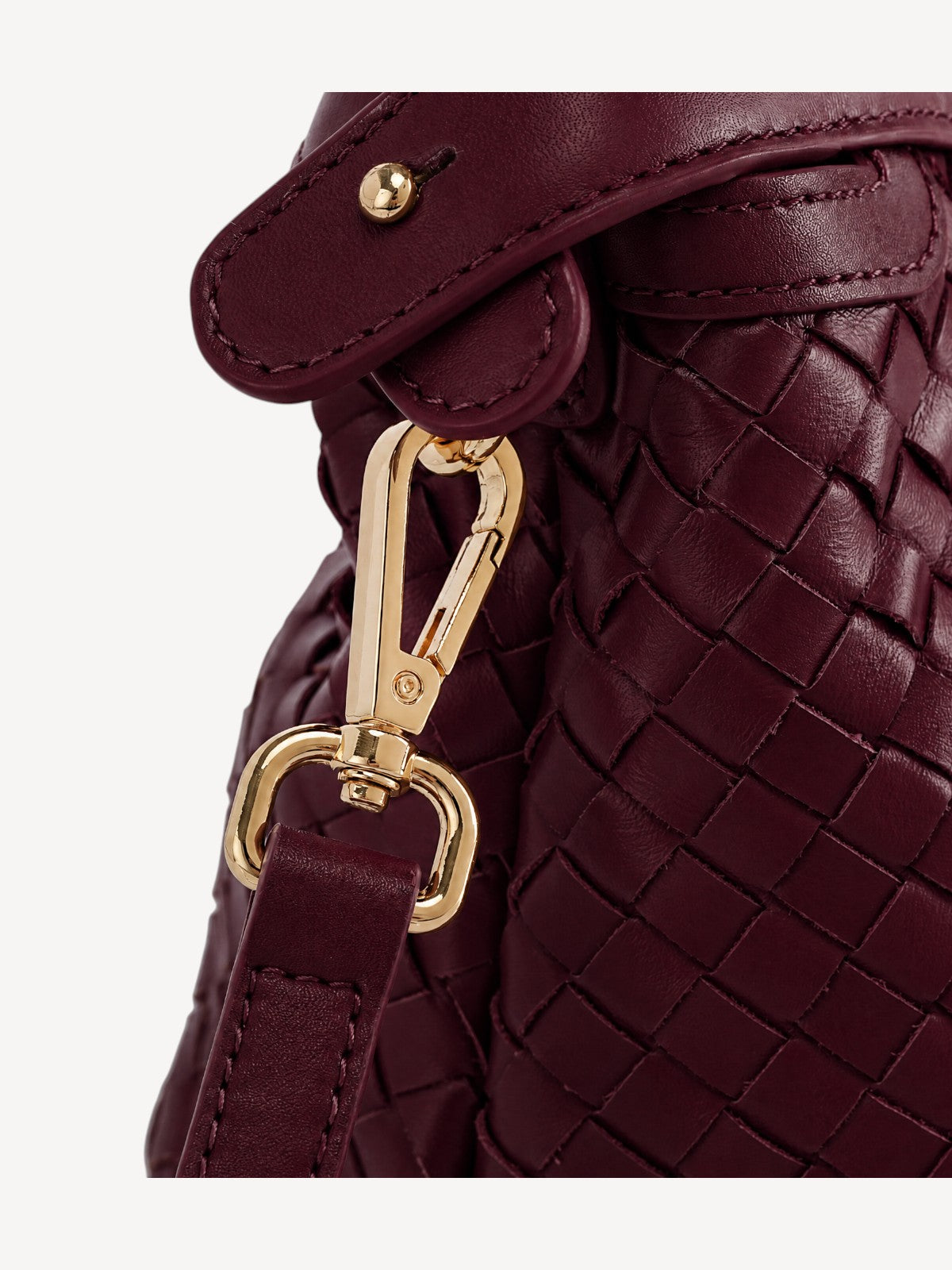 Florence Top Handle Woven Bag - Burgundy