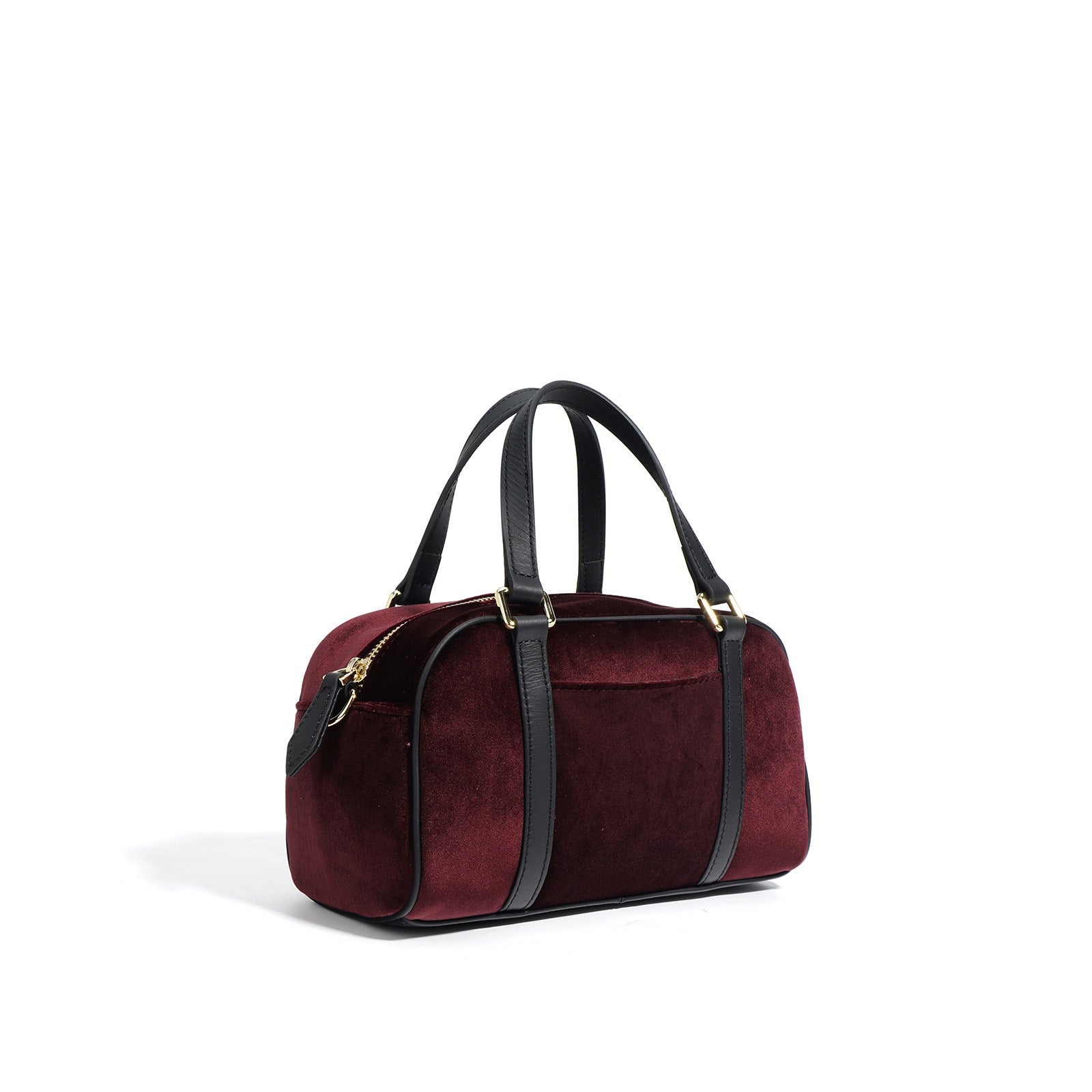 Suede Box Bag - Burgundy