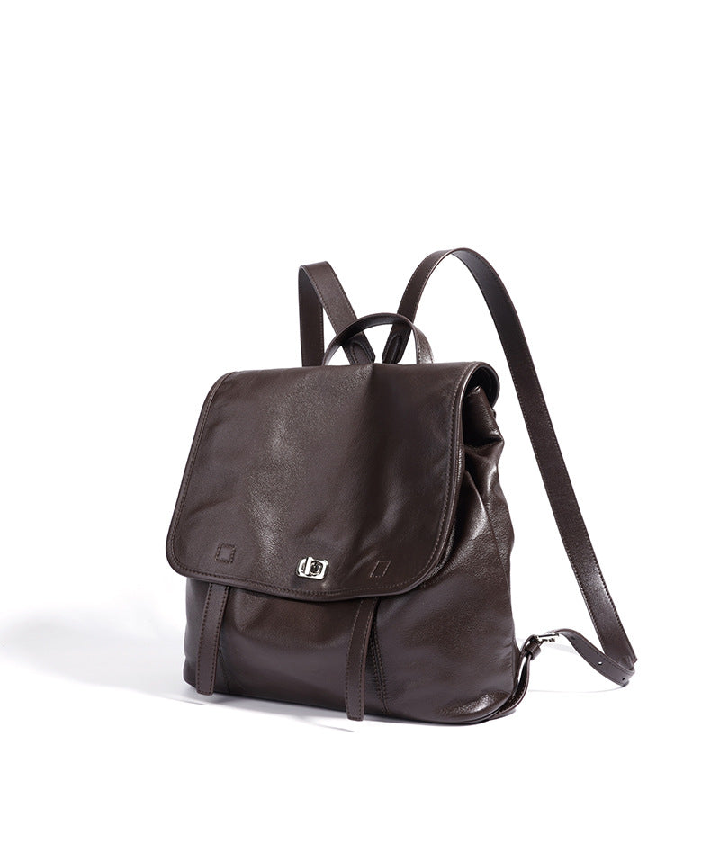 Vegetable-Tanned Cowhide Backpack - Black