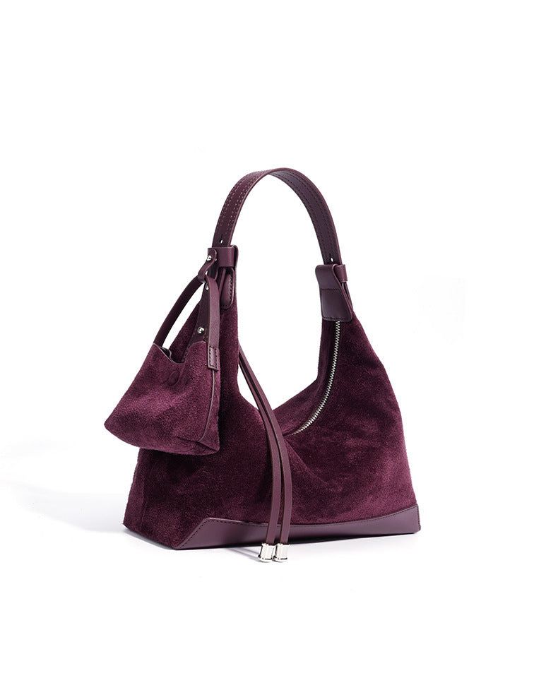 Suede Hobo/Tote - Purple